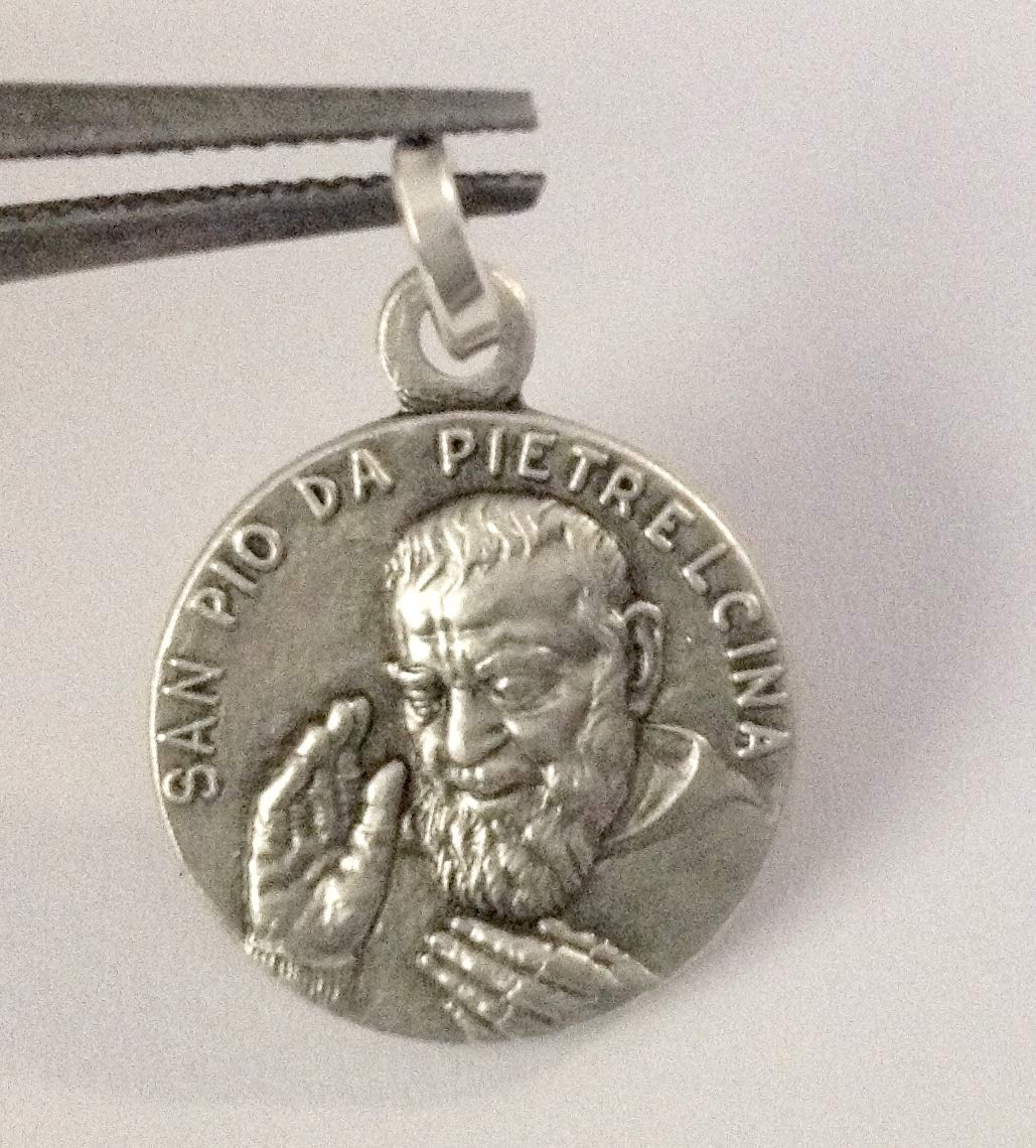 I G J MEDAGLIA DI SAN PIO DA PIETRELCINA (PADRE PIO) IN ARGENTO MASSICCIO 925 MILLESIMI - REALIZZATA IN ALTO RILIEVO