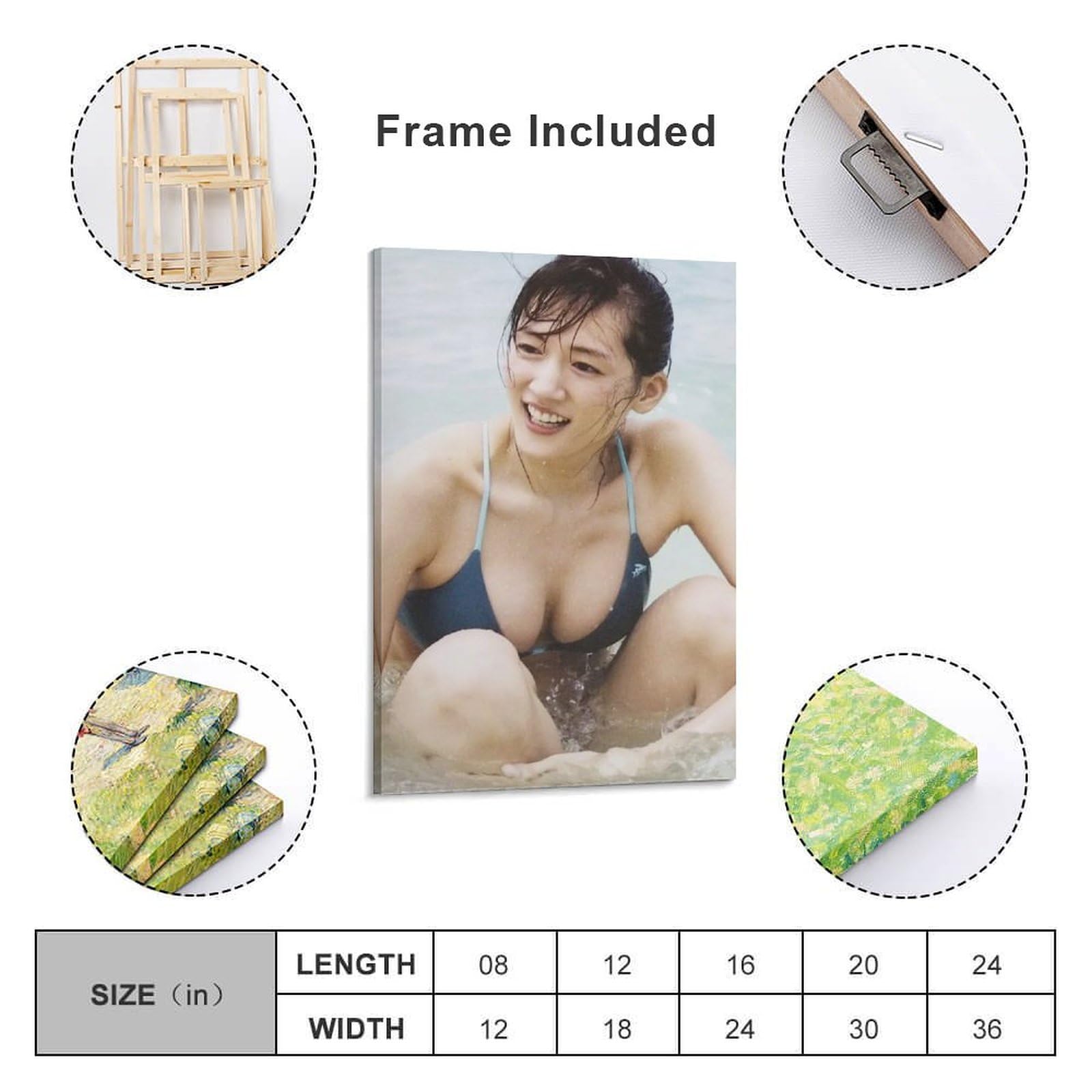 Amazon.co.jp: 綾瀬 はるか 写真 ポスター (35) キャンバス 芸術