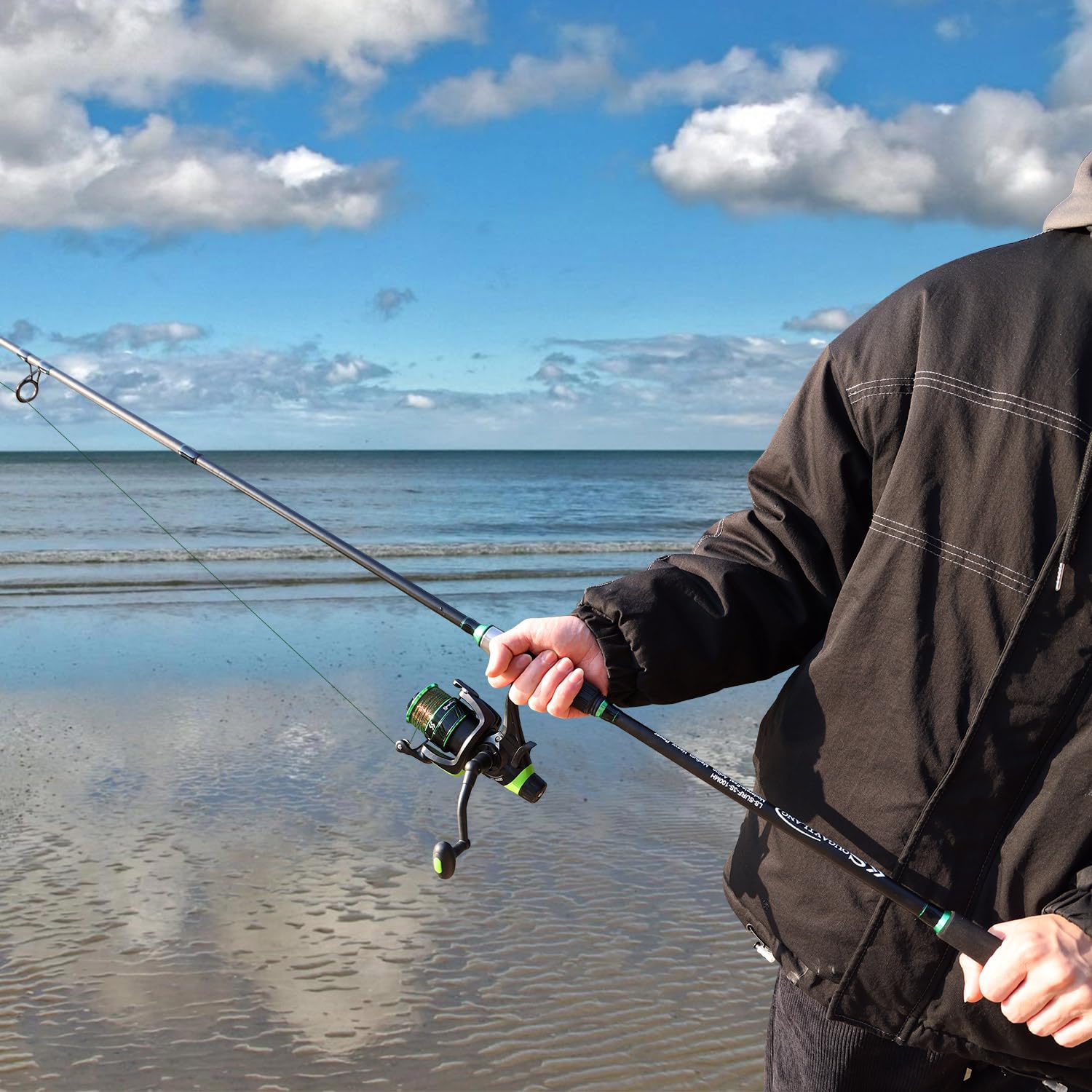 10ft fishing pole im-8 Sougayilang Surf Rod IM8 Carbon 3 Piece Travel Spinning Rod Bessemer Rod & Gun The Fierce IV is Style:10pcs top colors included