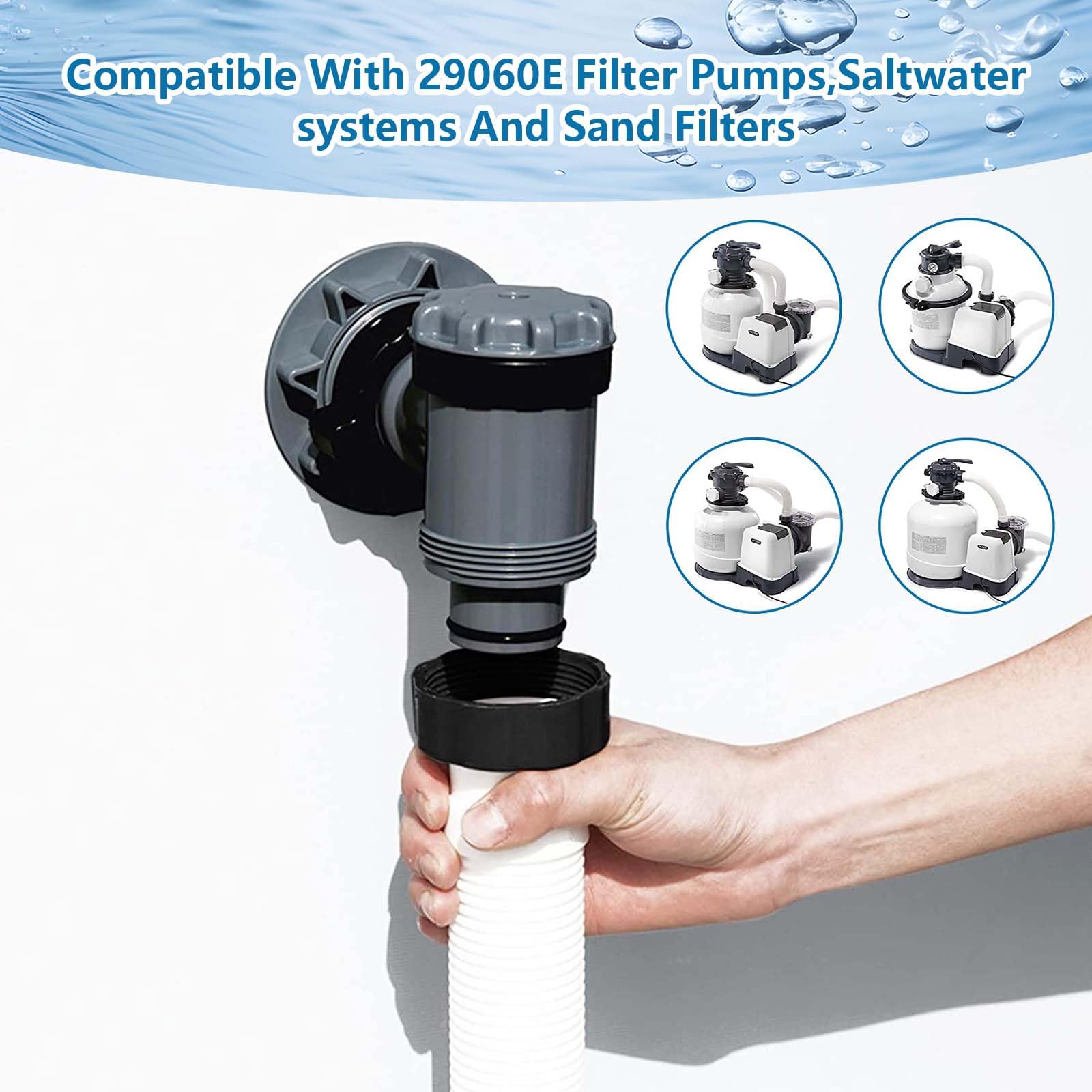 Schwimmbad-Ersatzschlauch, 150 cm, 2 Stück, flexible Poolschläuche für oberirdische Pools, kompatibel mit Pool-Sandfilterpumpe, inklusive 2 Schlauchadapter Typ B, 38 mm Durchmesser