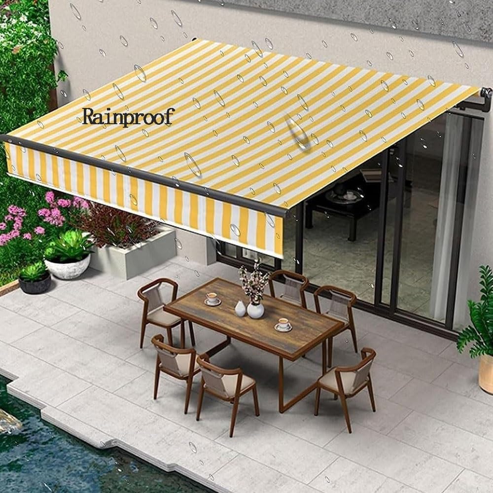 Wysuwane paski z tkaniny zastępczej ning 250 x 200 cm (8 x 6,5 ft) żółty materiał naprawczy na zewnątrz osłona baldachimu odporny na promieniowanie UV
