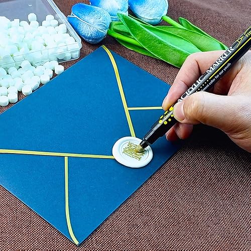 Miniatura 3 de Bolígrafo de sellado de cera, 12 bolígrafos de doble punta para todas las cuentas de sellado de cera o palos de sellado de cera, para tarjetas de