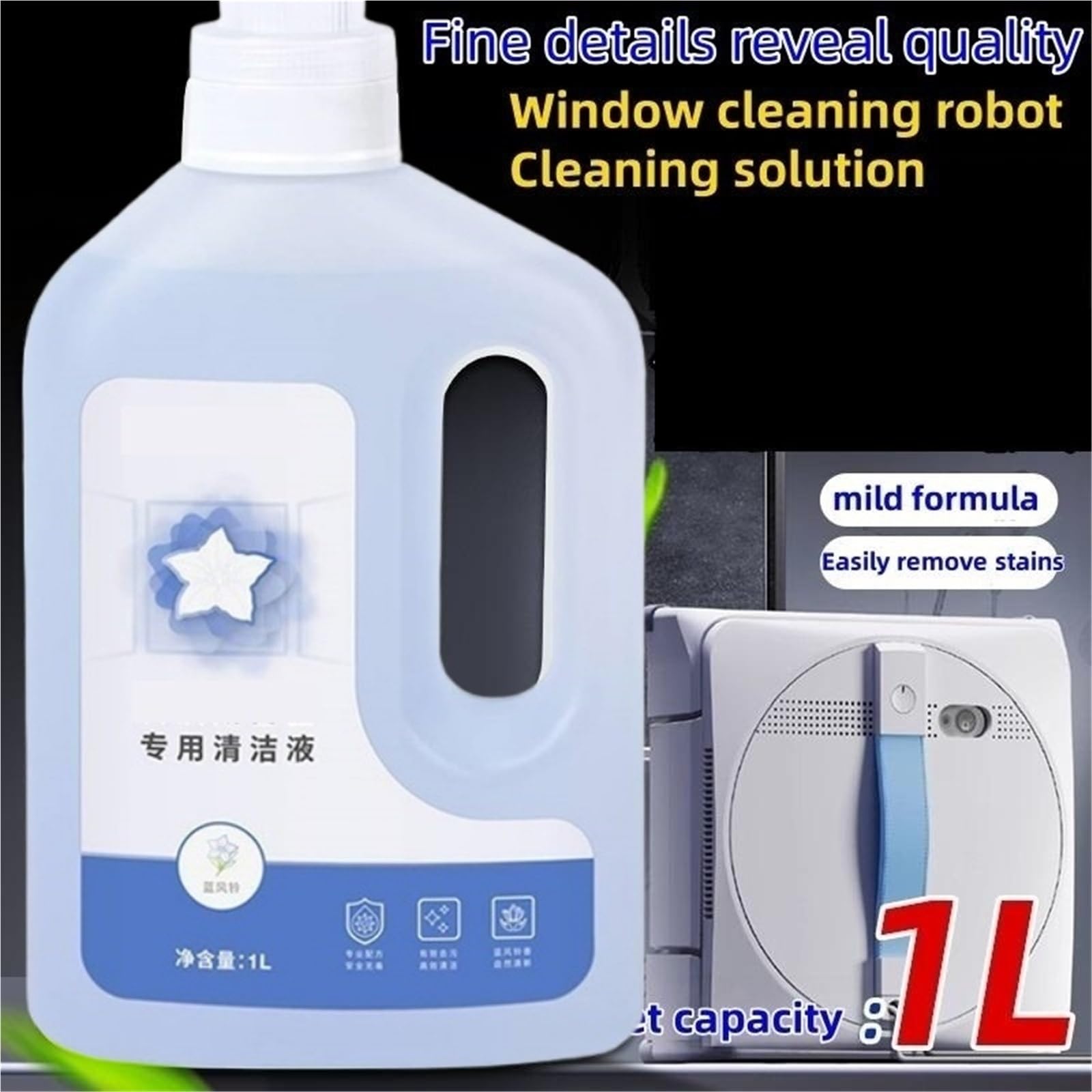 4er-Pack Fensterreinigungslösung, kompatibel mit ECOVACS WINBOT W1 Pro/W2 Pro Omni/Winbot Mini, Fensterroboter-Glasreinigerflüssigkeit