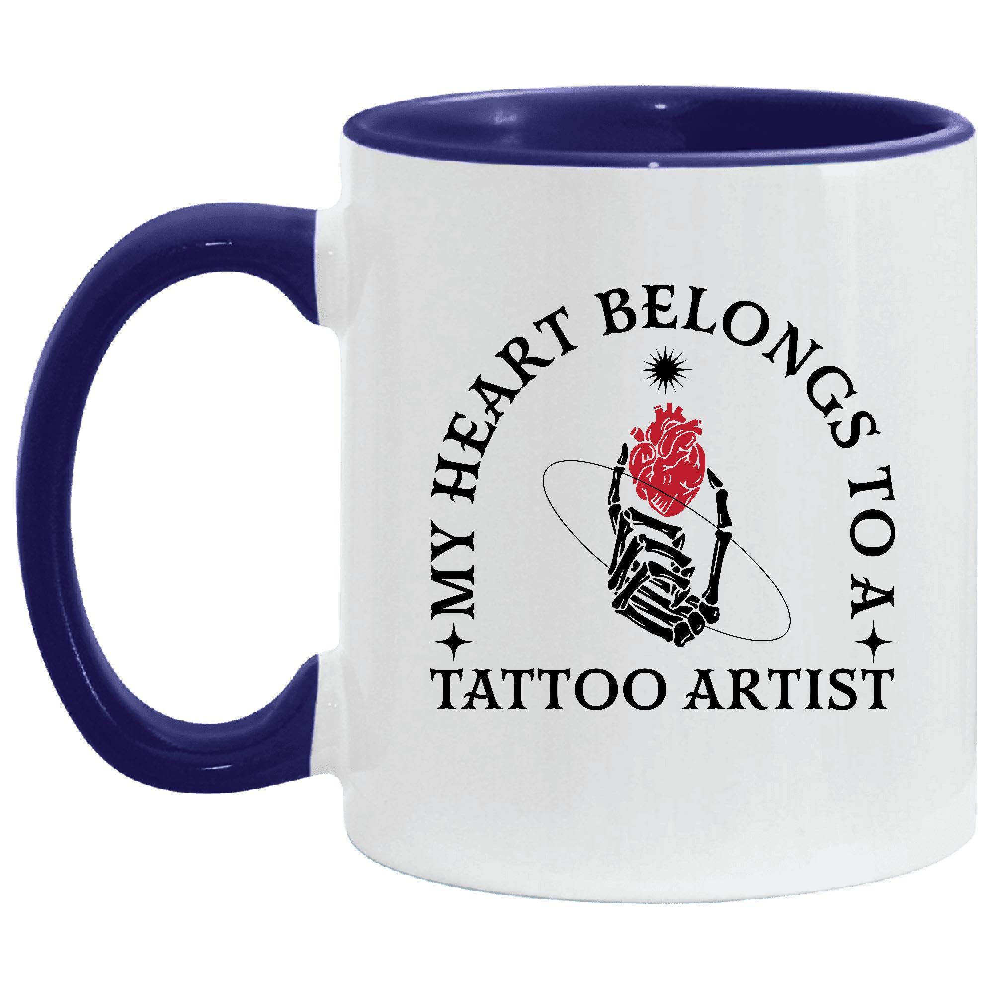 Romantic Gift for Tattoo Artist Lover Partner Best Love Couple 11oz 15oz Inner Color Accent Mug