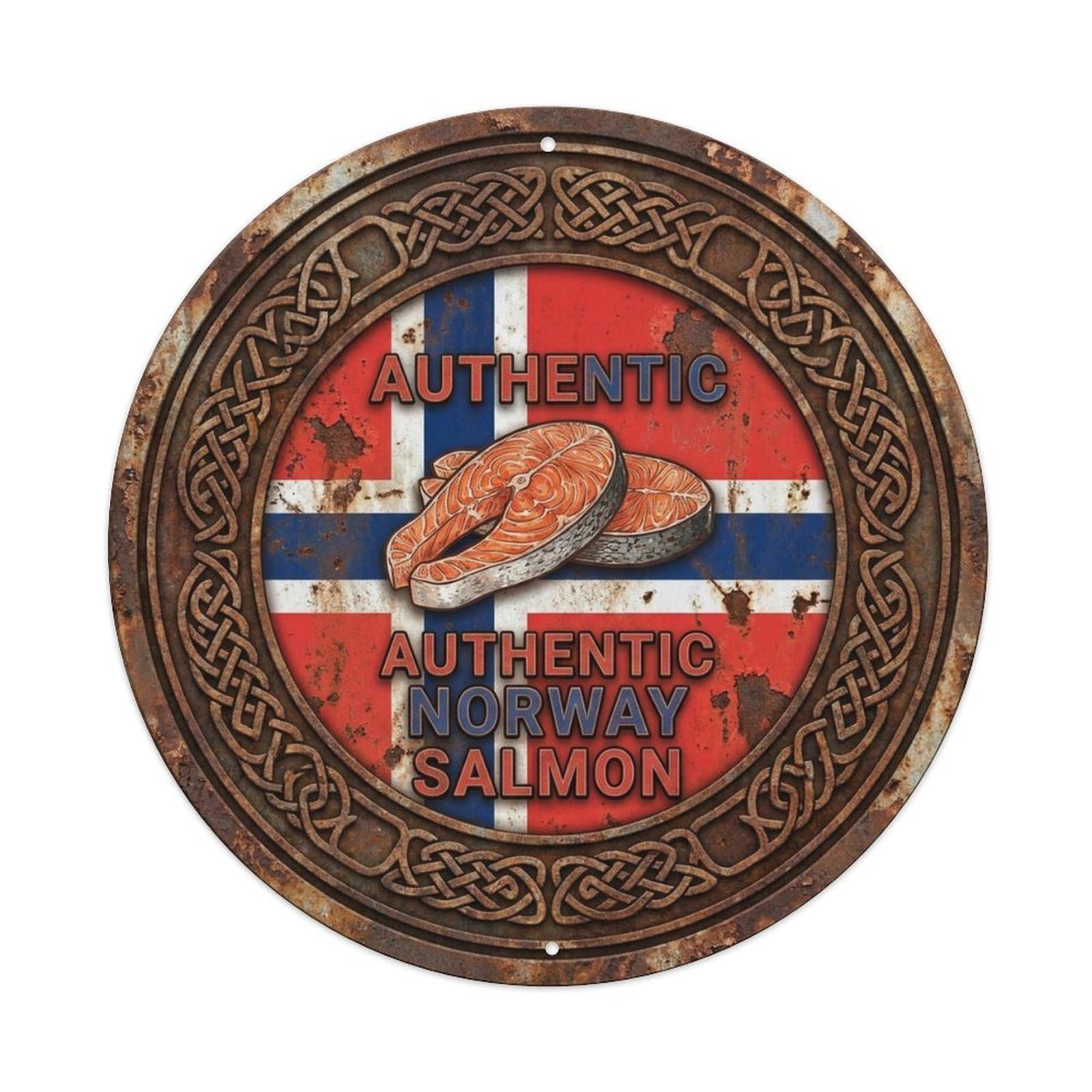 Norway Travel Salmon Norwegian Fish Dish Cuisine Metal Tin Sign