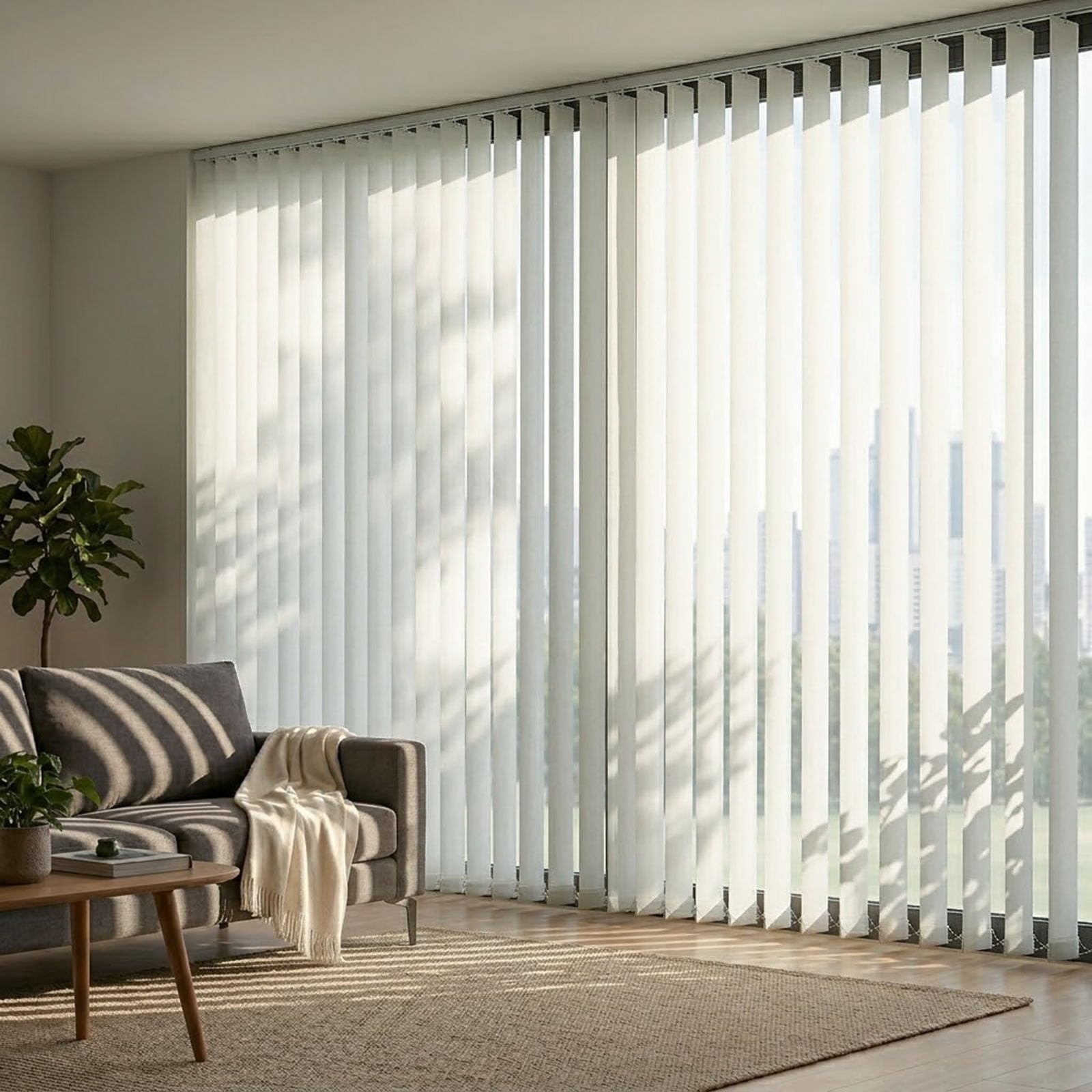 Stores pour rideaux blancs en tissu California Sle FullSlats taille L 60300 cm x H 100300 cm (l 60 x H)