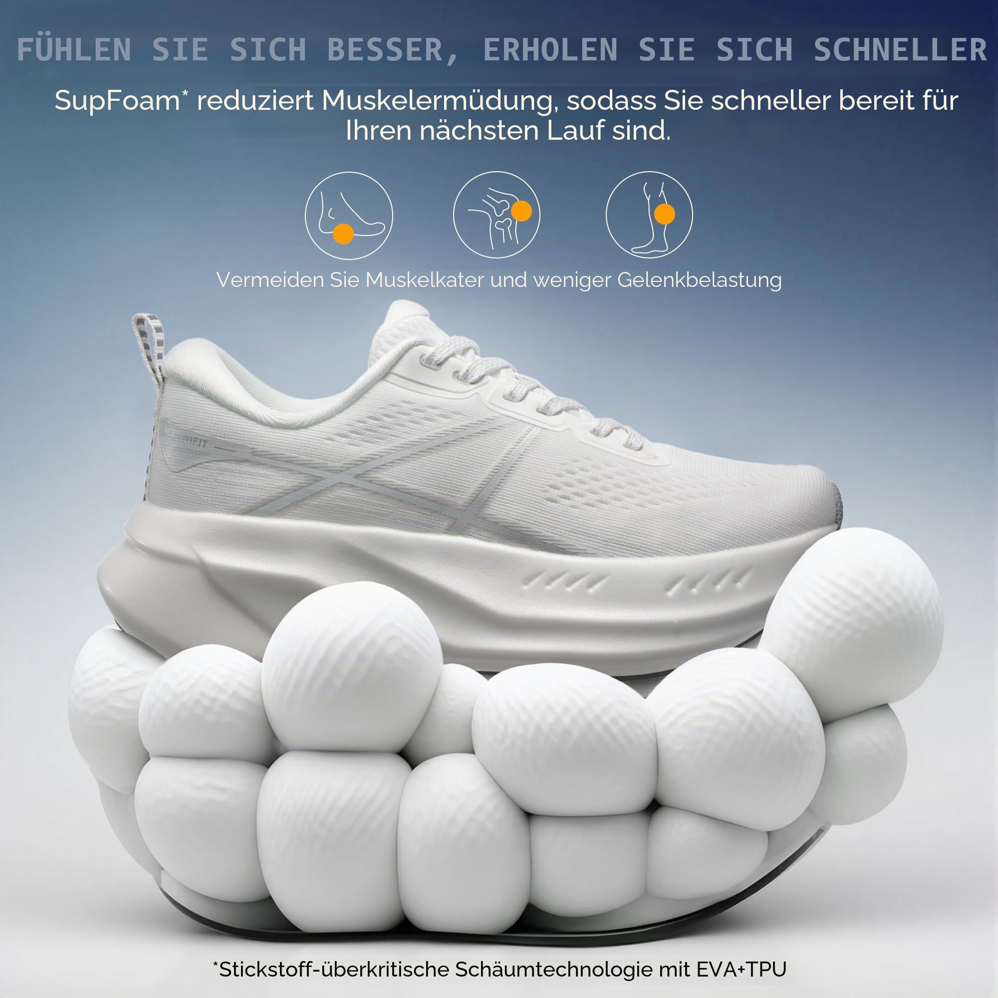 ALLSWIFIT Damen Laufschuhe – Leichte Running Schuhe, Dämpfung, rutschfest, Bequeme Sportschuhe für Fitness, Walking