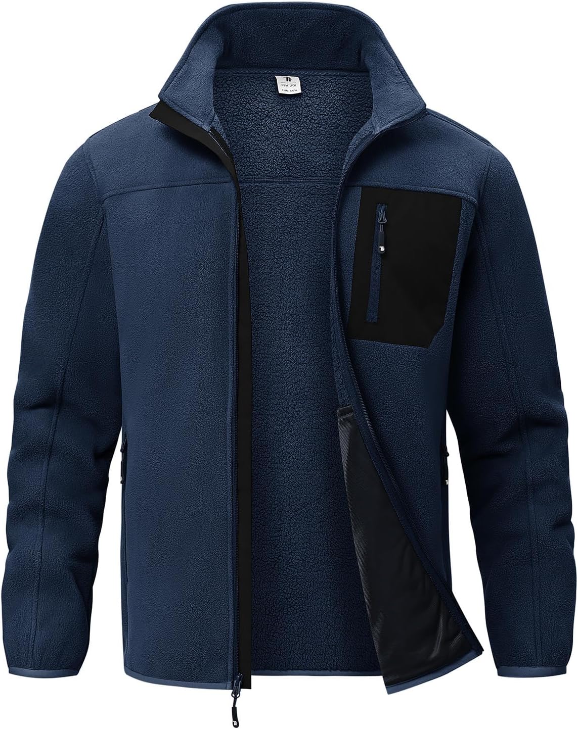 Rdruko Men's Fleece Jacket Full Zip Sherpa Lined Thick Warm Winter Outdoor Hiking Jacket