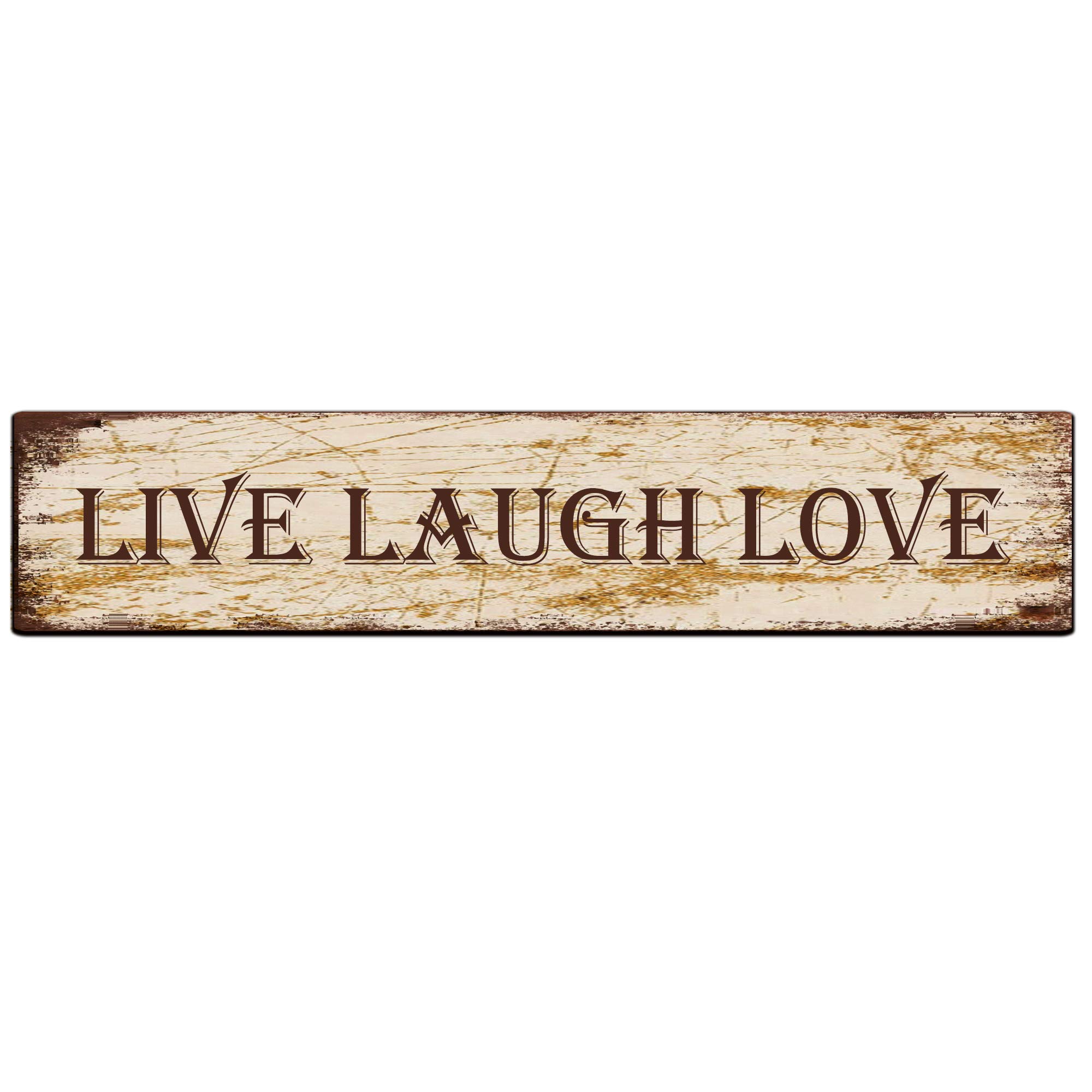 Lenrius A002 Live Laugh Love Aluminum Metal Plaque Rustic Tin Sign Retro Wall Decor 4X16 In / 10X40 Cm