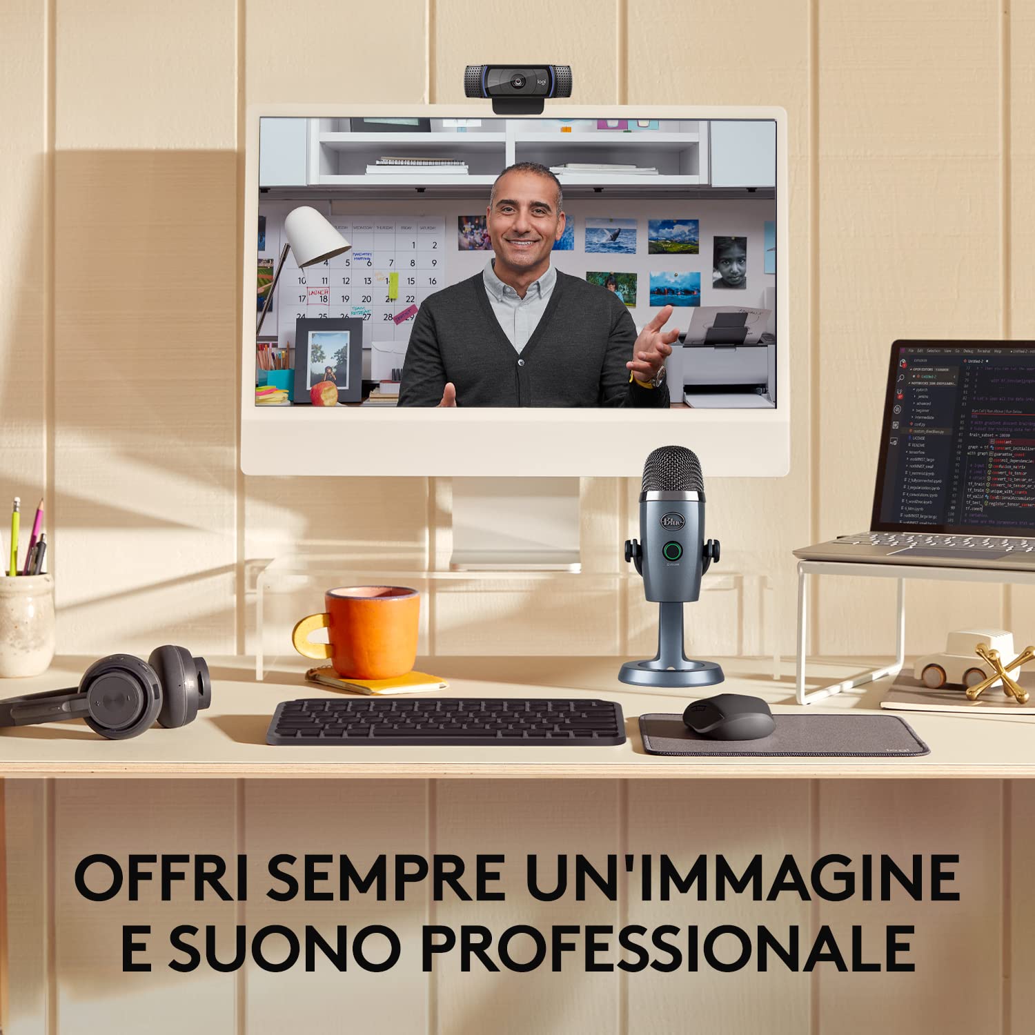 Logitech C920 HD Pro e Blue Microphones Yeti Nano - La soluzione perfetta per videochiamate eccezionali, kit webcam e microfono per videoconferenze, lavoro da casa, Zoom, PC e Mac