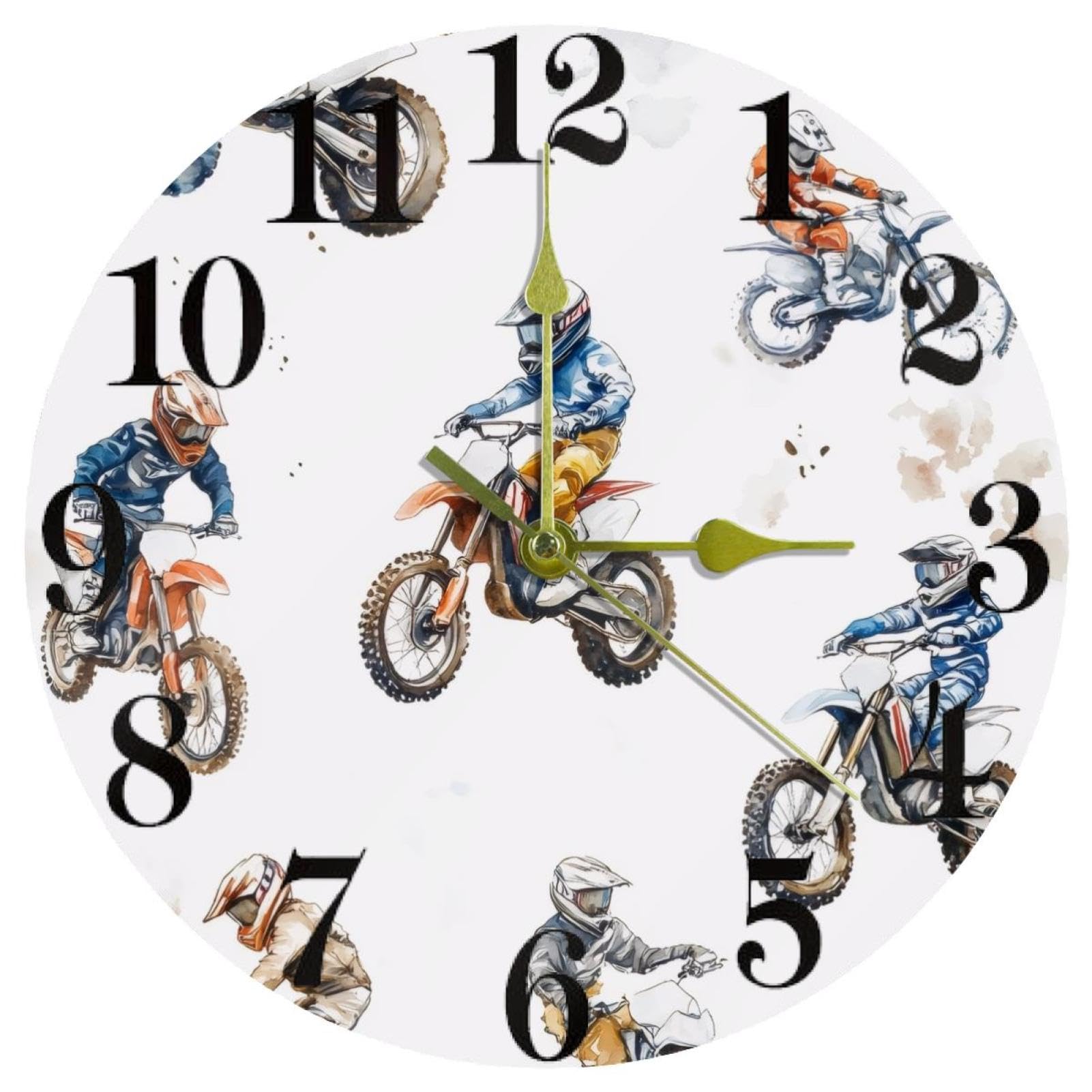 Horloge murale ronde silencieuse à quartz pour bureau et maison