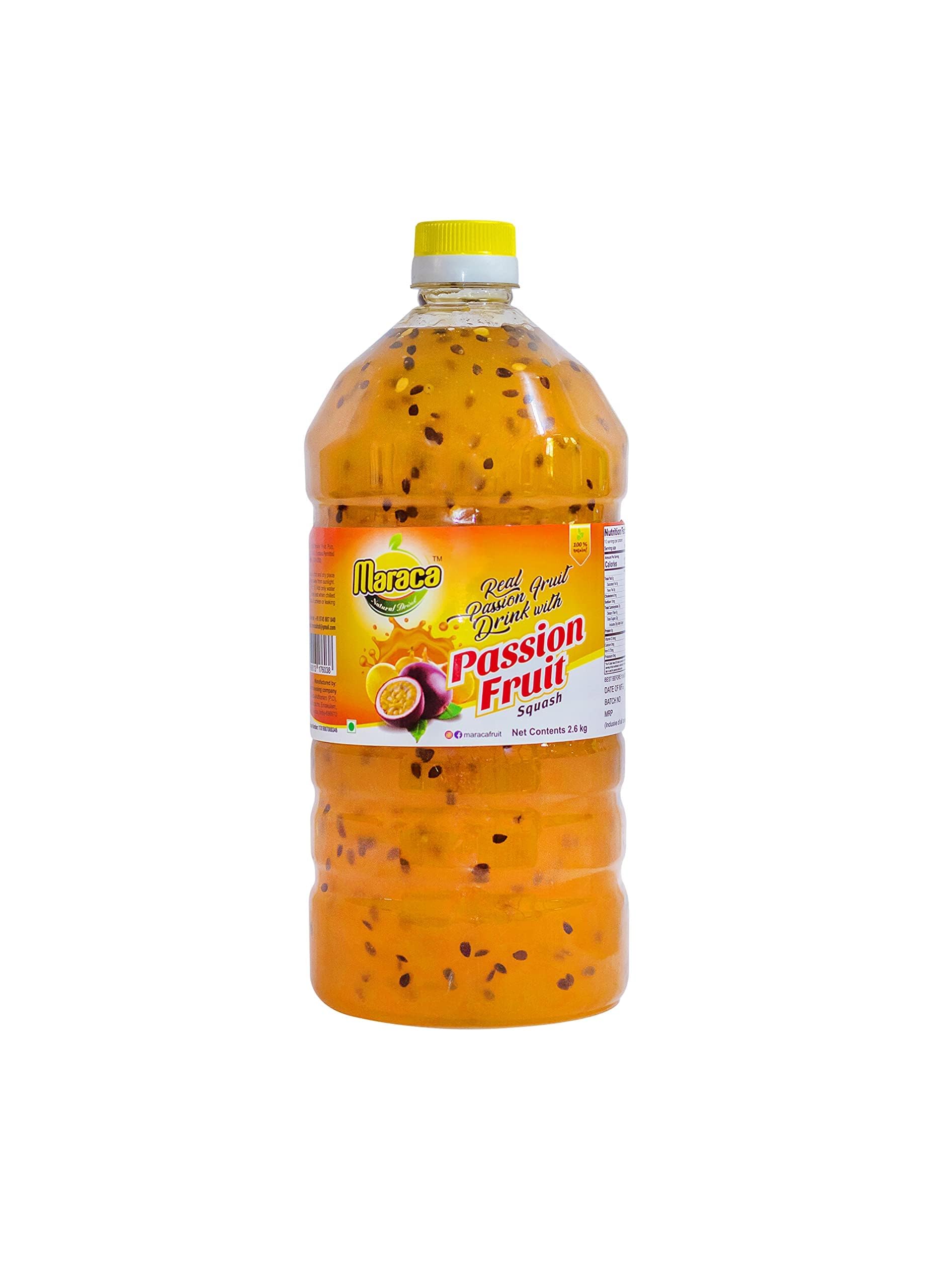 Maraca Natural Drink|Passion Fruit Squash|Concentrate|Passion Fruit Juice Liquid Syrup (2 L)