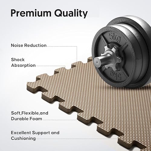 Miniatura 3 de Tapete de gimnasio en casa, tapete de ejercicio de rompecabezas, baldosas de espuma EVA entrelazadas para equipos de entrenamiento en casa y áreas