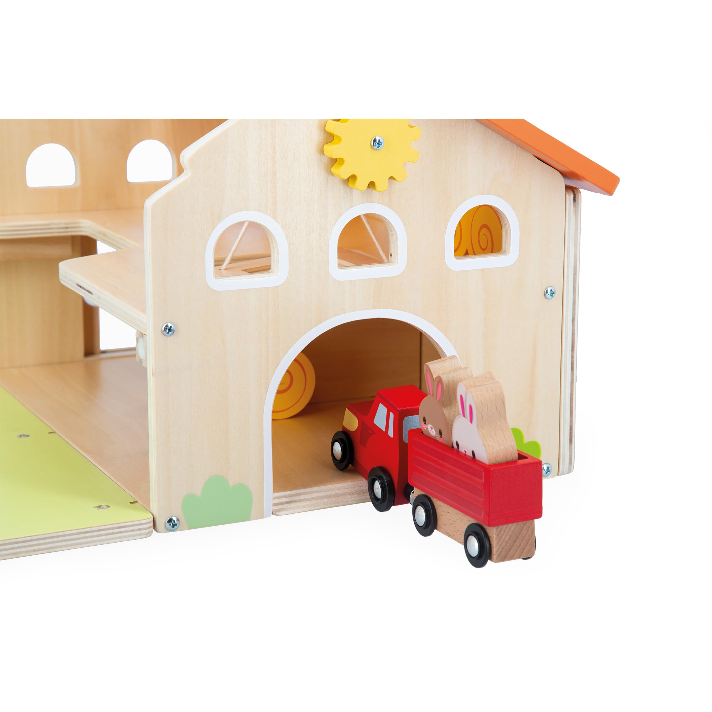 Janod - Mi Primera Granja de Madera Infantil - 16 Accesorios - Juguete de Imitación Infantil - Ejercita Destreza e Imaginación - Juguete de Madera FSC - A Partir de 24 Meses, J03318