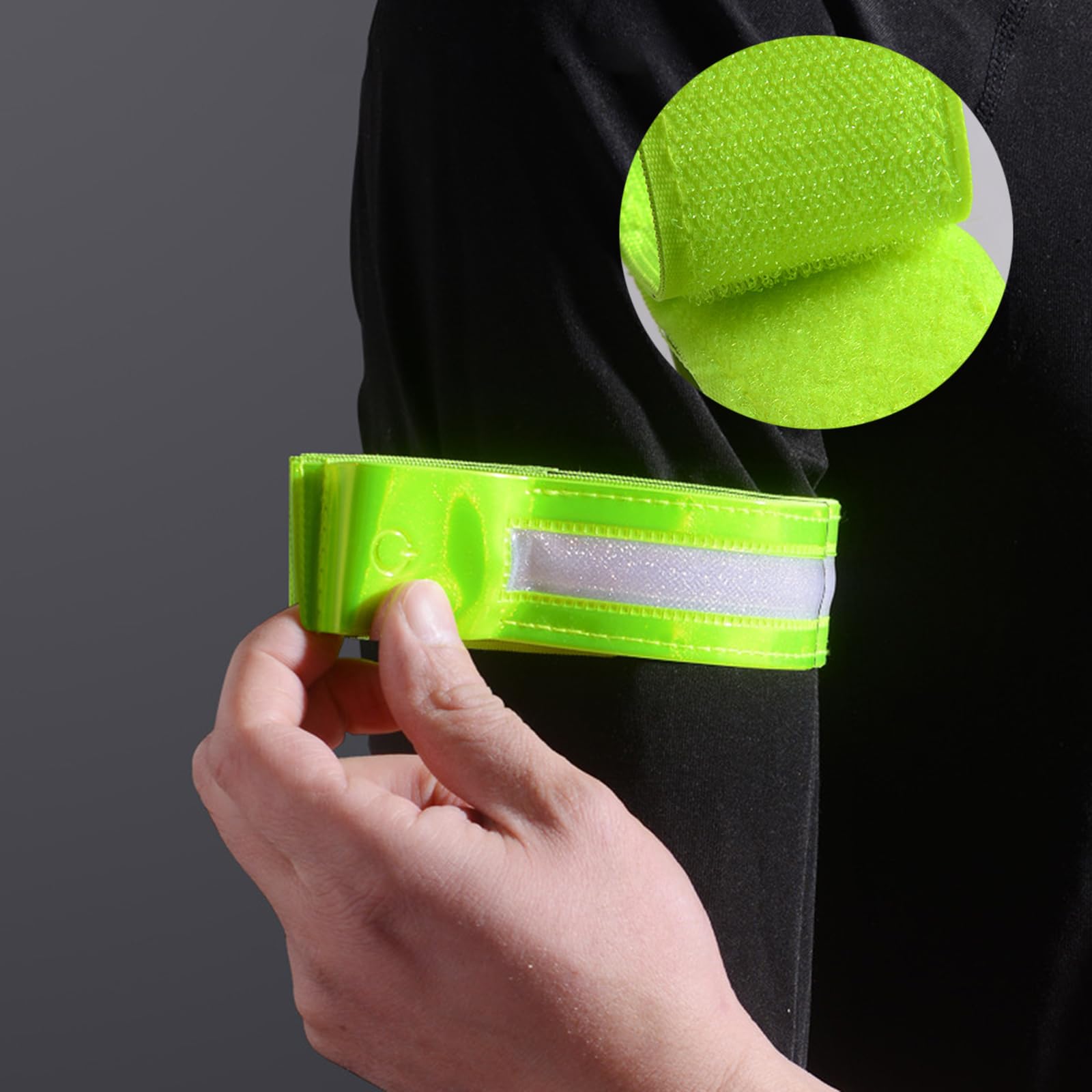 Brazalete reflectante recargable por USB con 360 luces LED, bandas LED de alta visibilidad para correr por la noche, ciclismo
