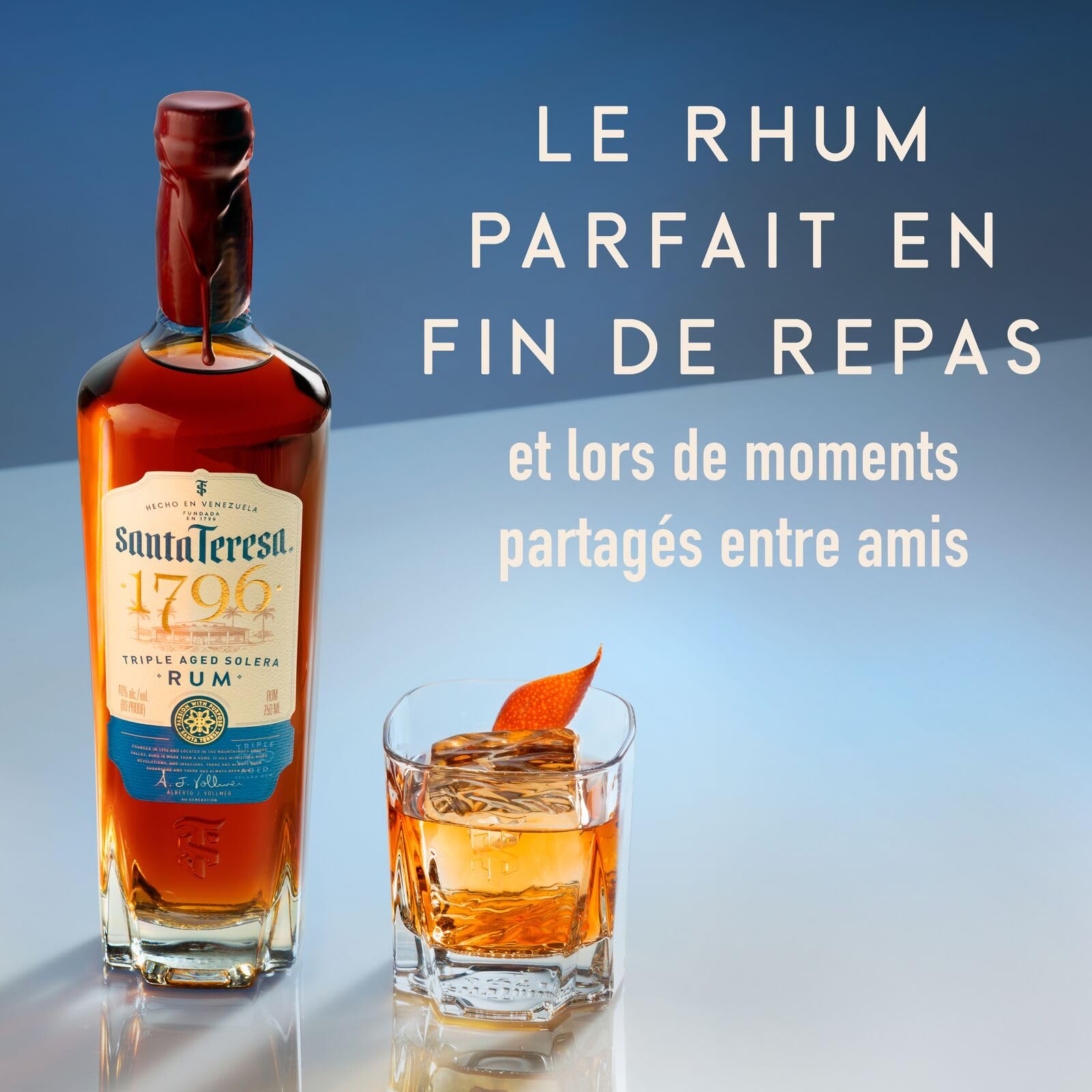 Santa Teresa 1796 Triple Aged Solera Rum, 40 % vol., 70 cl / 700 ml, Rhum ambré vénézuélien d’exception, issu d’un domaine unique et affiné dans des fûts de chêne
