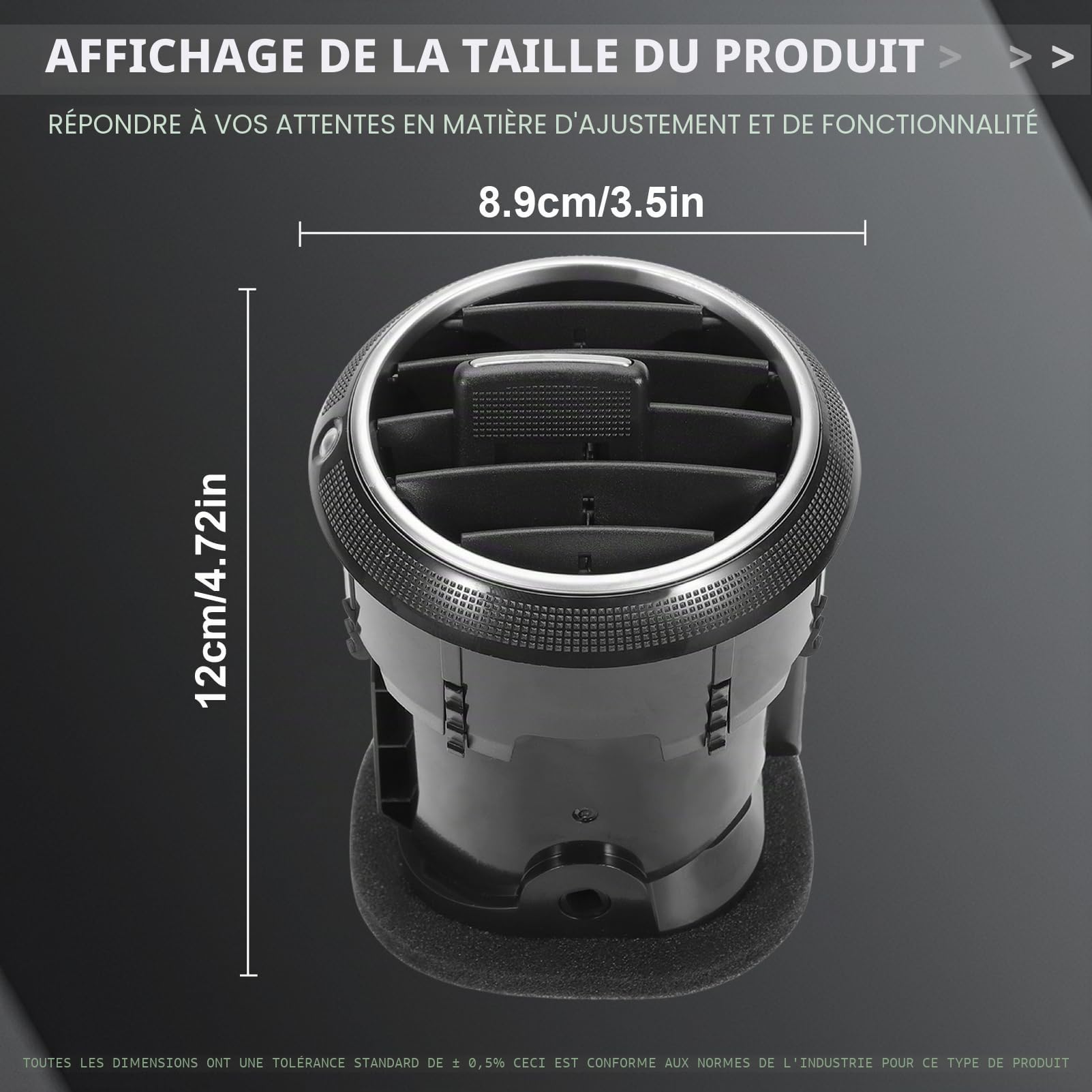 Grille d’Aération Tableau de Bord pour A3 8P 8PA (2004–2013) Cache Buse d’Air Sortie d’Air 8P0820901 8P0820901D 04945004