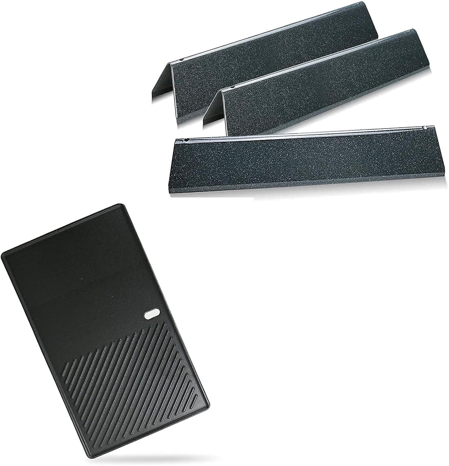 Uniflasy 7635 15.3 Inch Flavorizer Bars 7637 17.5 Inch Cast Iron Griddle Plate Cooking Pan for Weber Spirit 200 Series Spirit E210, E220, S210, S220 with Front Control Spirit 200