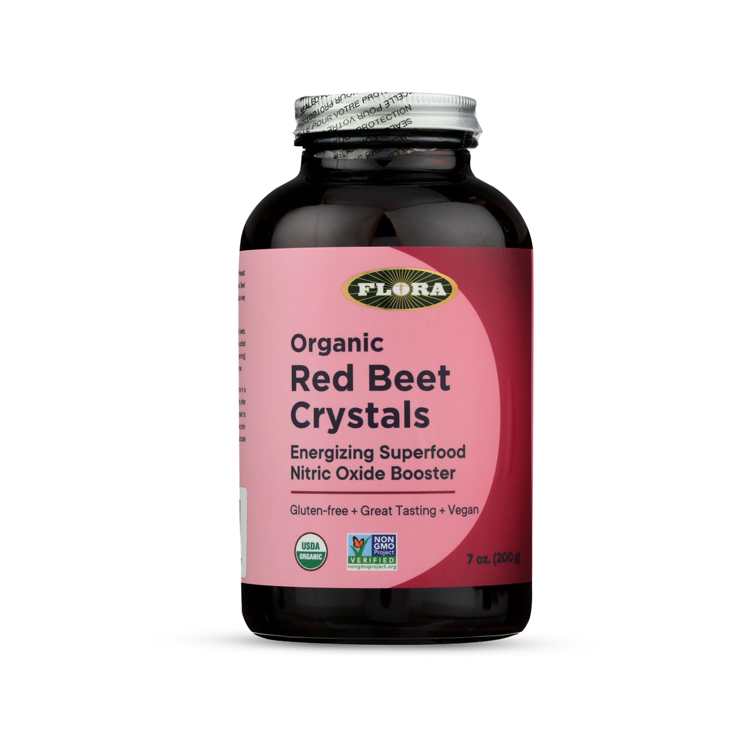 Organic Red Beet Crystals, Energizing Superfood, Nitric Oxide Booster, Vegan, Equals 5.5 lbs. of Red Beets, Pressed from Fresh Harvested Organic Beets, 7-oz. Powder