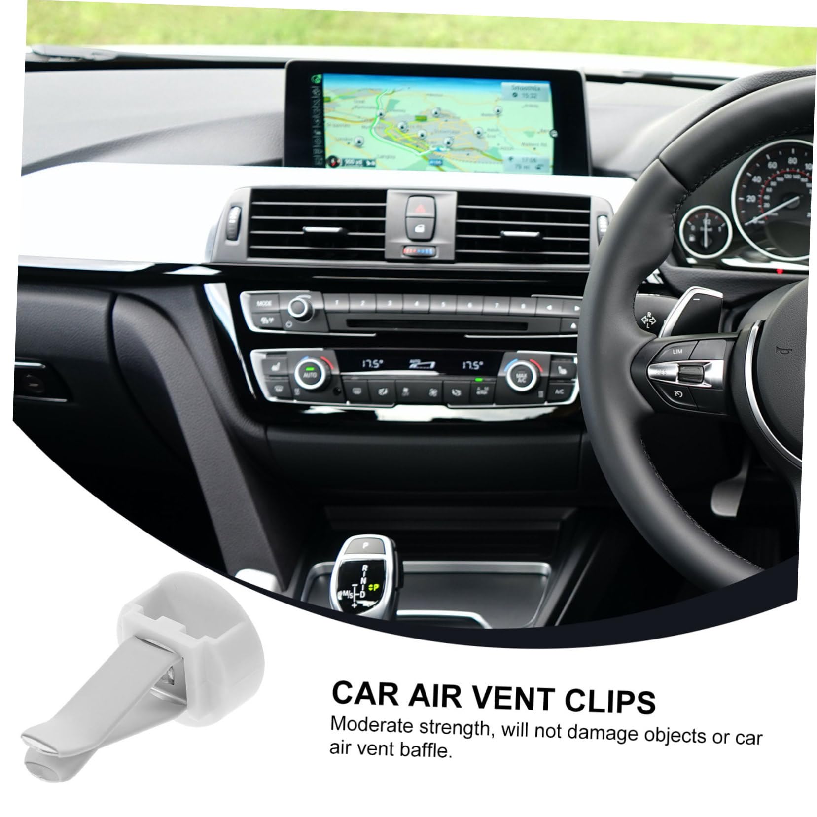 Clip per Bocchette Aria Auto 100 Pezzi in Metallo e Plastica | Bianco, per Bocchetta Auto, Kit DIY Decorazione, Struttura Robusta Anti-rottura