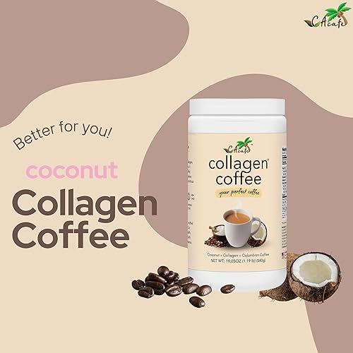 Miniatura 5 de CAcafe Café de colágeno, café colombiano con infusión de coco con colágeno antienvejecimiento, mezcla de bebida cremosa, hacer helado o caliente,