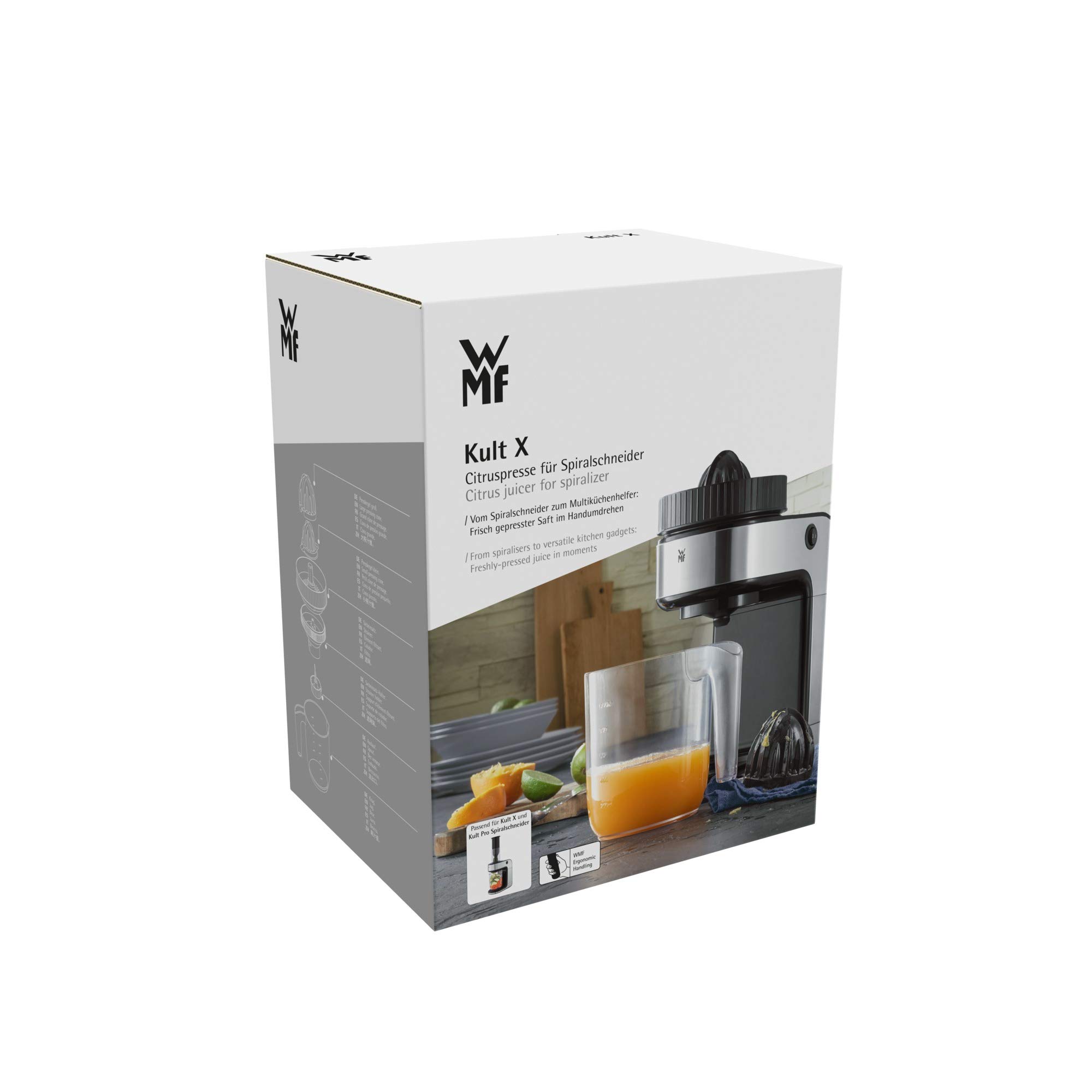 WMF Kult X - Spremiagrumi per affettatrice a spirale, 2 coni con brocca da 1,0 l