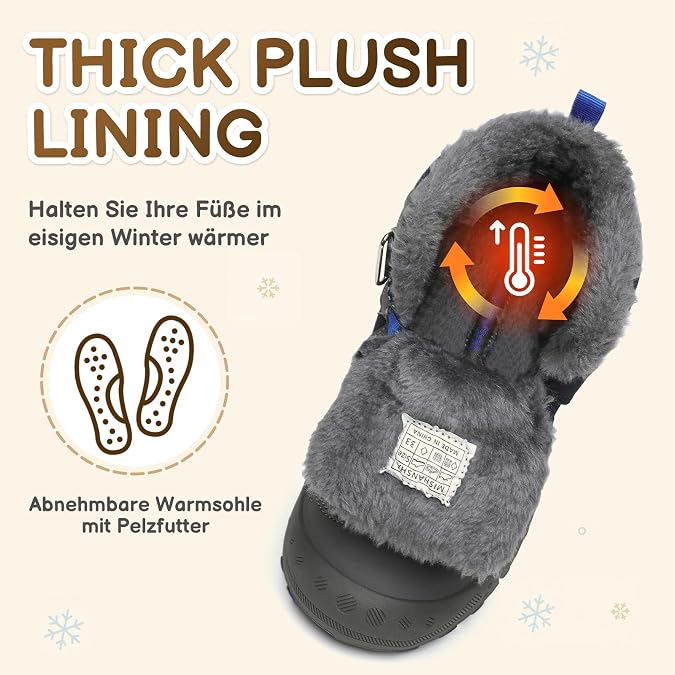 Mishansha Children's Winter Shoes Lined Winter Boots for Boys and Girls Children’s size 7 - Adult Size 5