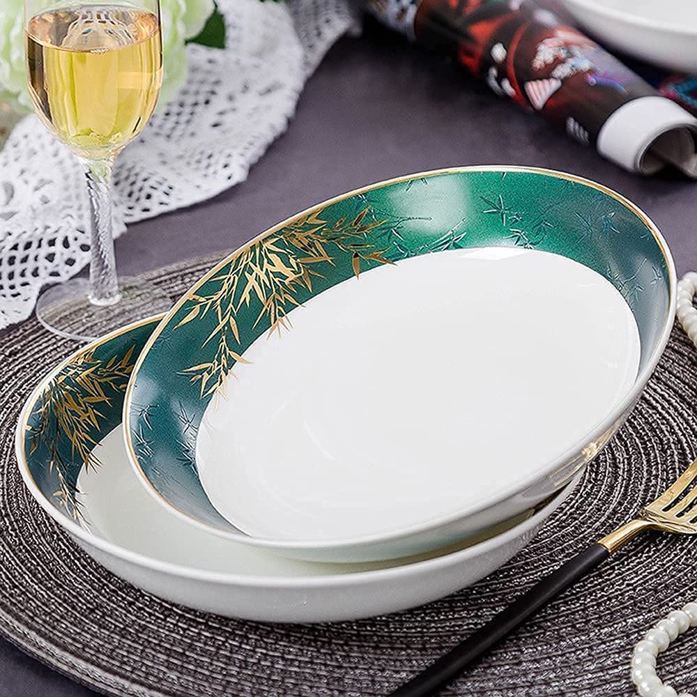 H3TF5J Zestaw luksusowych zastawy stołowej, 58 sztuk kości w Chinach, porcelanę prezentów europejskich, kości zwolnione w wysokiej temperaturze Chiny, Family Dinner zastawa stołowa