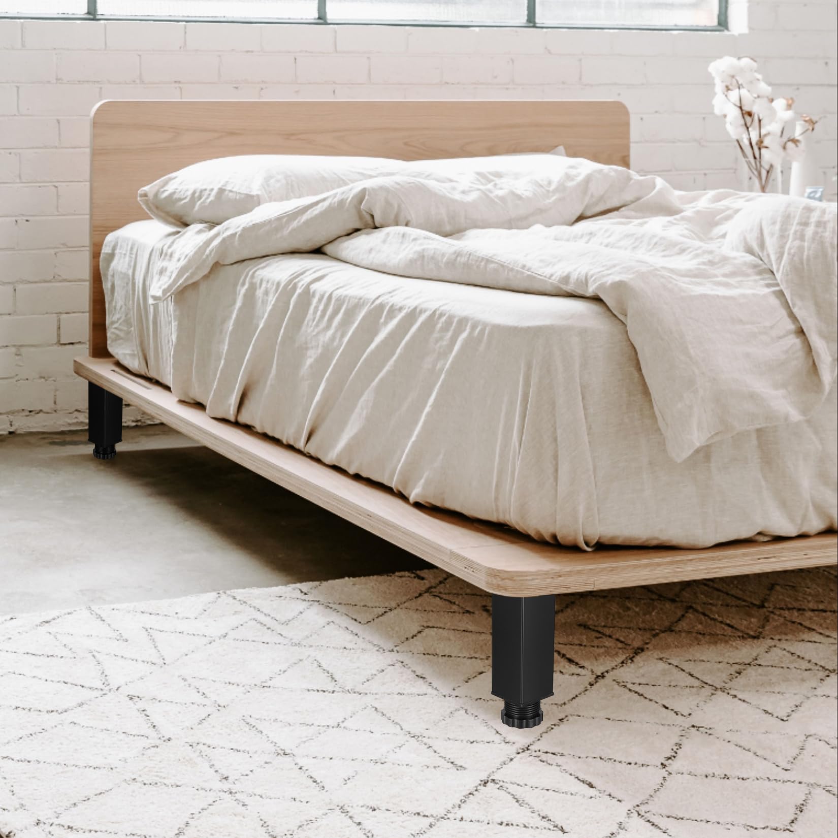 Piedini Regolabili Per Mobili - Set Da 4 Gambe In Acciaio Con Viti - Altezza 0-15mm Per Letti E Divani