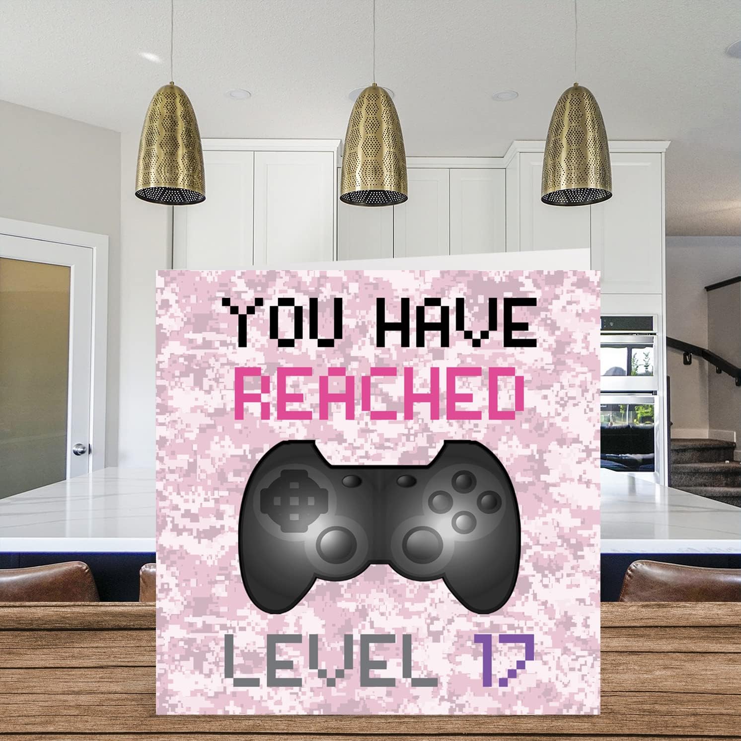 17th Gamer Birthday Card - You Have Reached Level 17 - Girls Birthday Cards, Teenager Seventeen Seventeenth Games Birthday Greeting Cards, Video Game Gaming Daughter Granddaughter 5.7 x 5.7 Inch