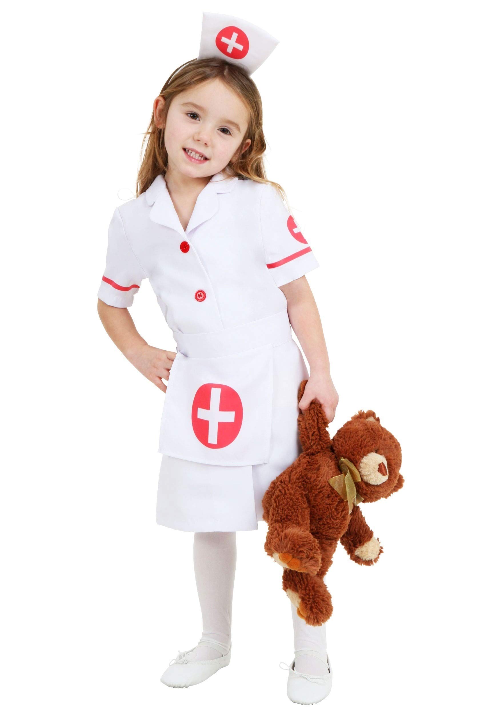 Toddler Nurse Costume for Girls - Dress, Apron, and Nurse Cap Headband