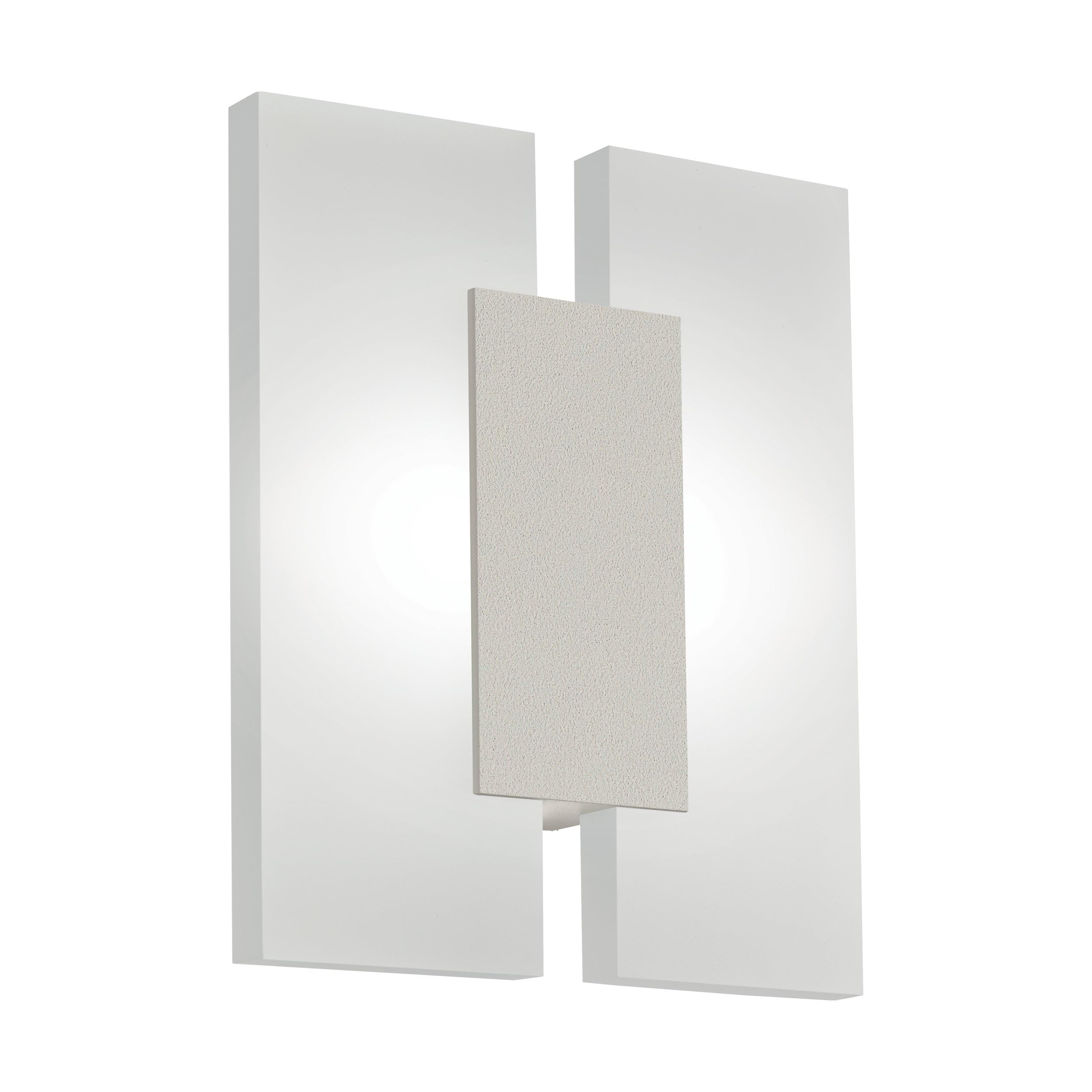 EGLO LED Wandleuchte Metrass 2, 2 flammige Deckenlampe, Wandlampe | Wandbeleuchtung für Innen aus Aluminium in Silber und satiniertem Kunststoff, Wohnzimmerlampe, LED Flurlampe warmweiß