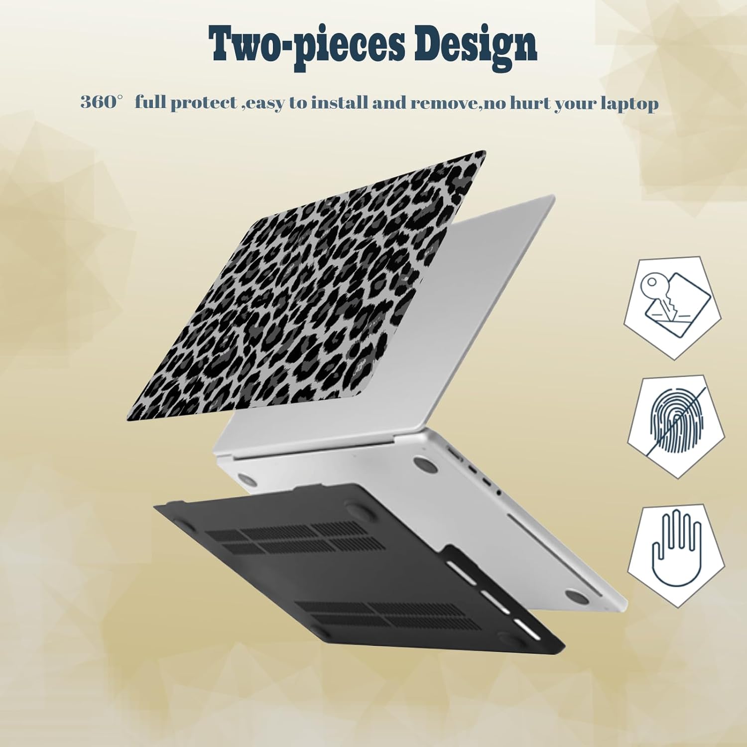 Pretty Case for MacBook Pro 16 inch 2020 2019 Model A2141 with Touch Bar&Touch ID,Hard Shell Case Protector & Laptop Sleeve & Keyboard Cover for Mac Pro 16",Grey Cheetah