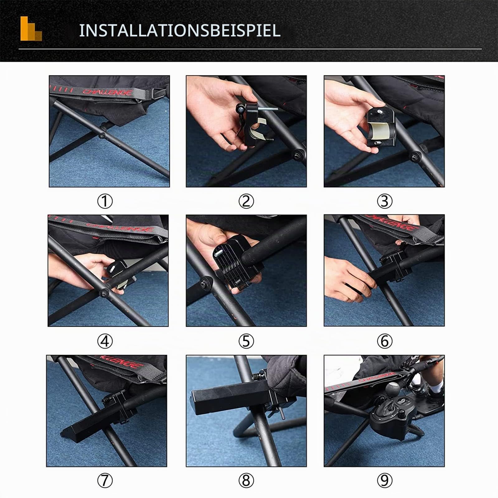 Rechte Schalthebelhalterung kompatibel mit Logitech G25 G27 G29 G920 Gaming Racing Wheel, Schalthebelhalterung für Playseat Challenge Chair Zubehör