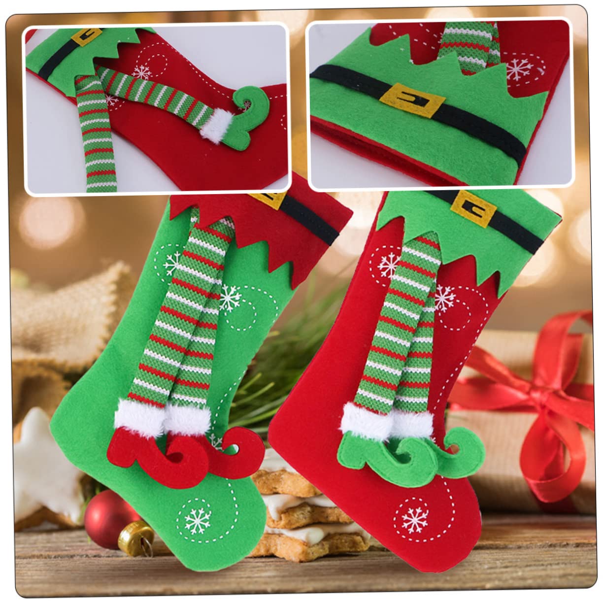 TOPBATHY 8 STK Bein Weihnachtsstrumpf Weihnachtsstrumpfbeutel Weihnachtsstrumpf Zum Aufhängen Weihnachtsstrumpf Strumpf Für Den Weihnachtsbaum Weihnachtstüten Mit Süßigkeiten Stoff