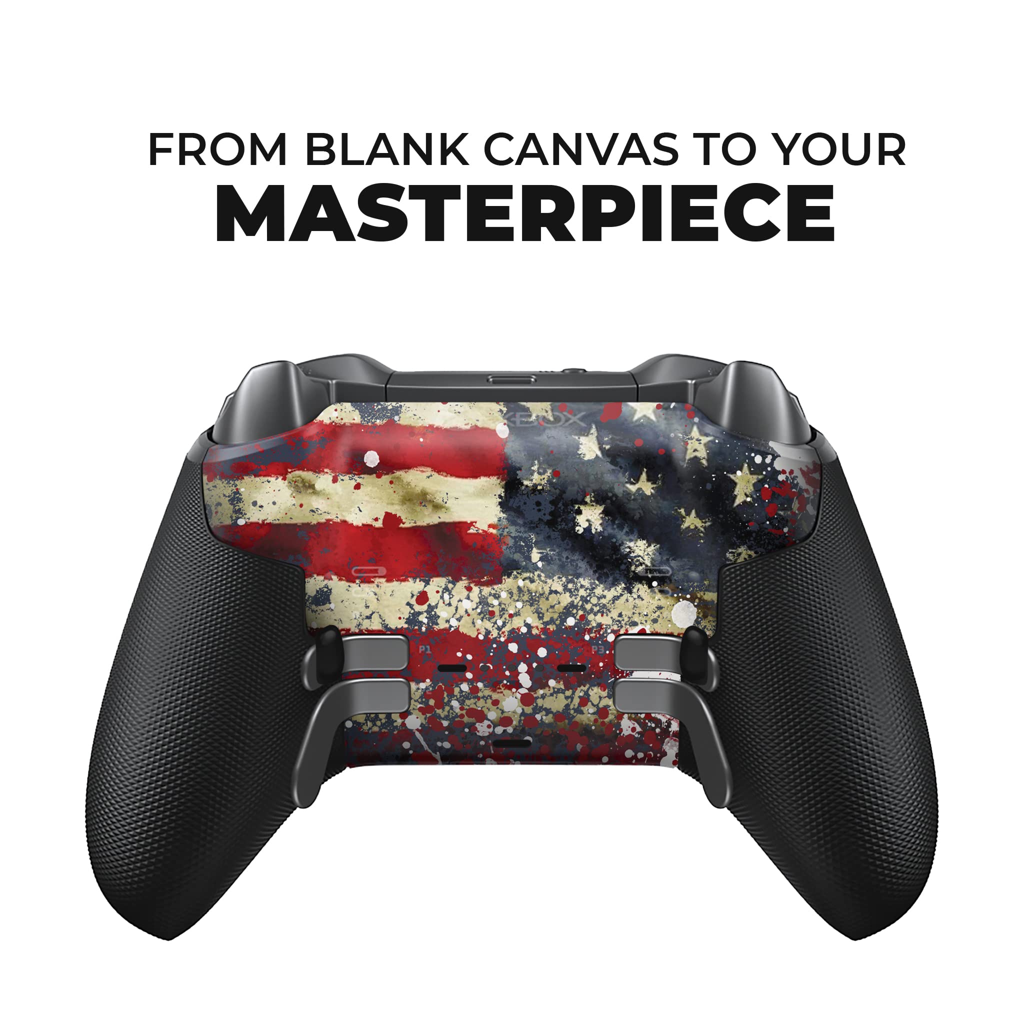 DreamController Tatterred Flag X-box Elite Controller Series 2 Limited Edition Custom Elite Series 2 Controller para X-box One/Series X/S. con tecnología avanzada de pintura Hydro-Dip (no solo una