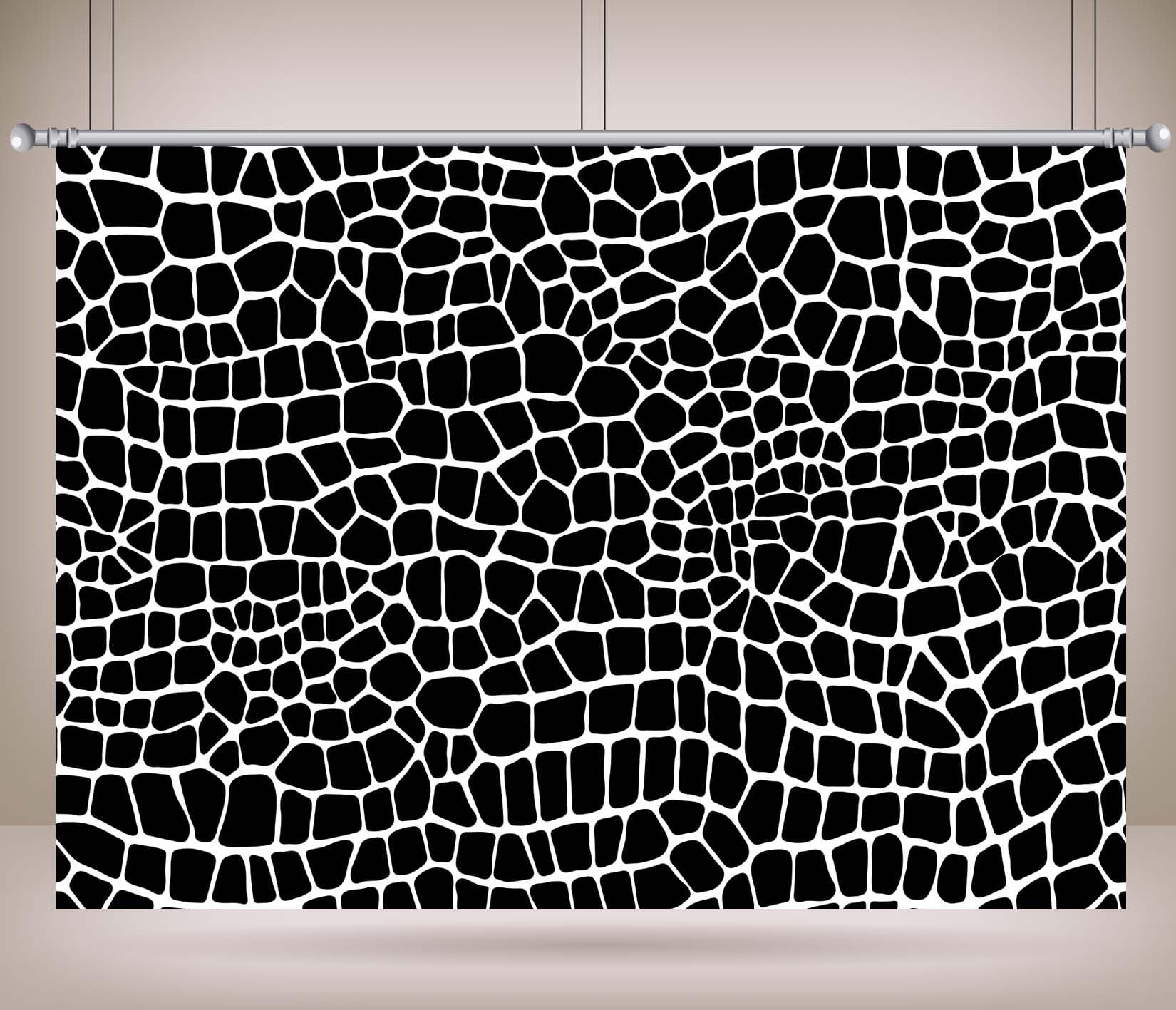 3.5x2.5m Toile de Fond Abstraite en Peau de Serpent Noir et Blanc, Motif de Peau de Crocodile, Serpent, Reptile, décorations de fête, bannière, Accessoire de séance Photo