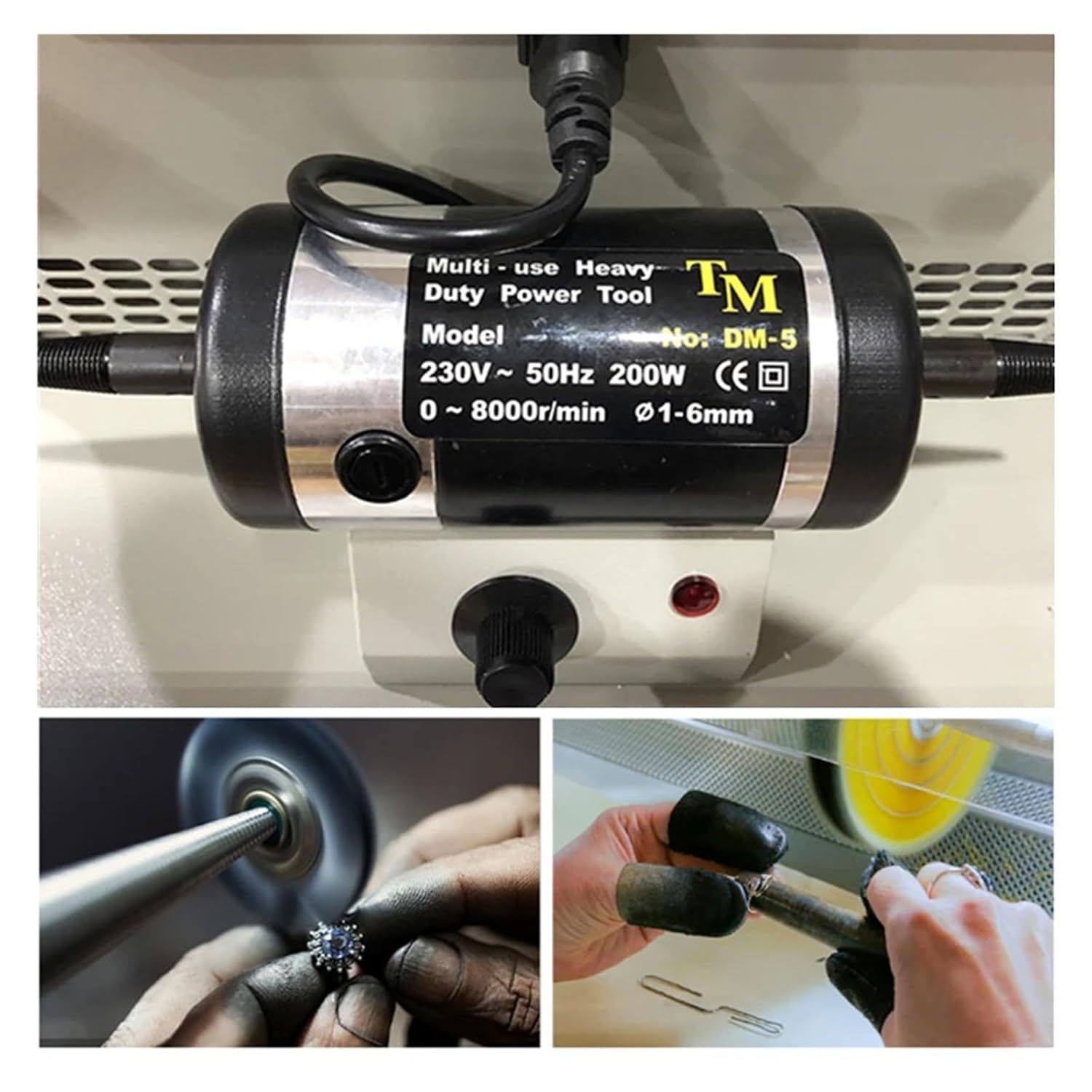 DM-5 Polishing Machine with Dust Collector Mini Grinding Motor Jewelry Polisher Machine