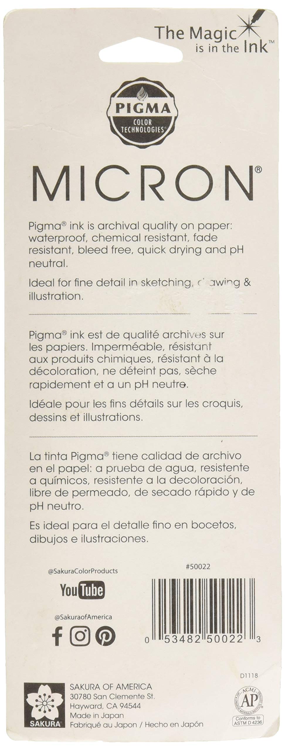 Sakura Pigma Micron Pen 05 Blk 3pc