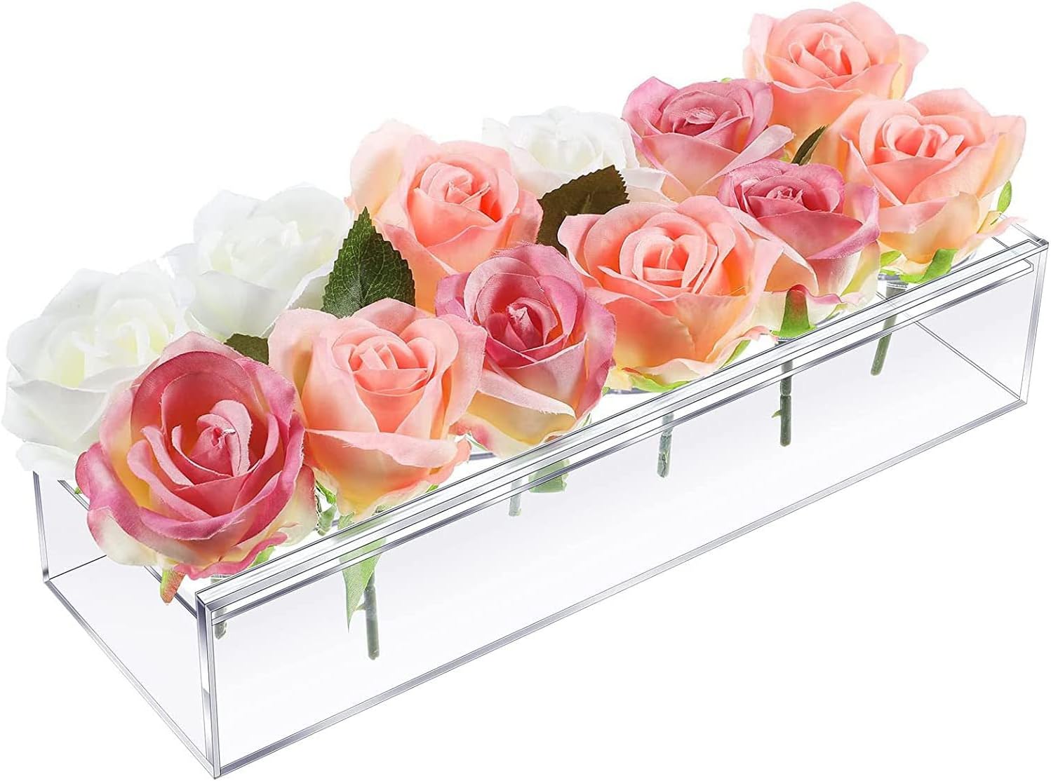 Acrylic Rectangular Flower Vase, Long Rectangular Flower Vase for