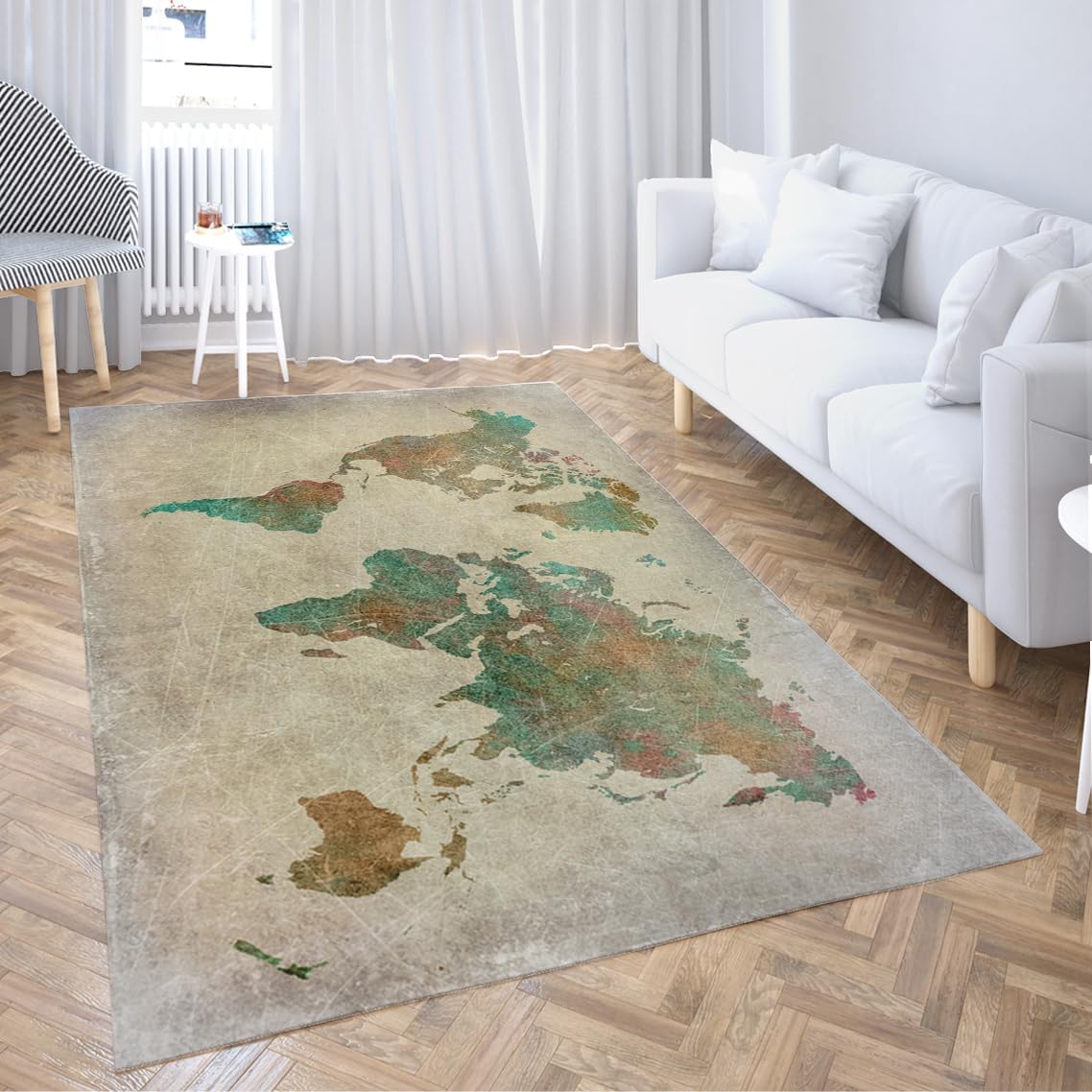 Area Rug 2'x 3' Sport Pattern with Basketball Soccer Football Art Super Soft Comfort Anti-Slip Modern Washable Casual Rug Home Decor Bedroom Living Room