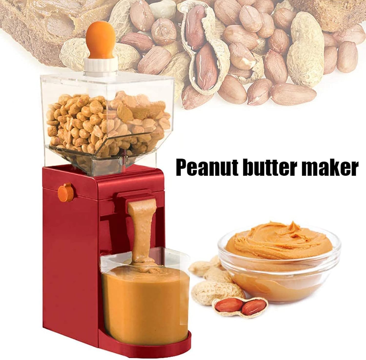 QHYTL Mini Machine à Beurre de cacahuète, broyeur à Grains électrique, broyeur à cacahuètes Domestique avec Base, pour amandes, broyeur à Grains de café