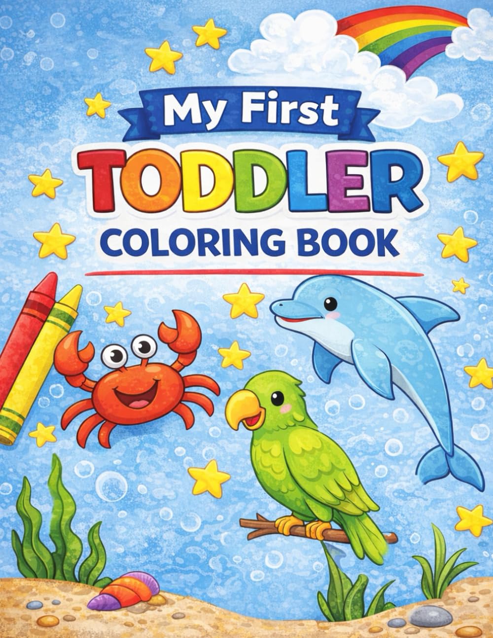 Animals & Colors Coloring Book: A Big and Easy Coloring Book for Toddlers Ages 2–5