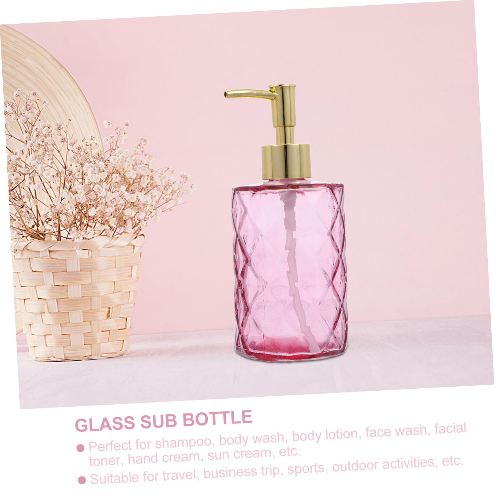 IMIKEYA 3piezas Botellas de Vidrio con Pulsador Botella de Champú para Baño Soporte para Almacenar Champú para Baño