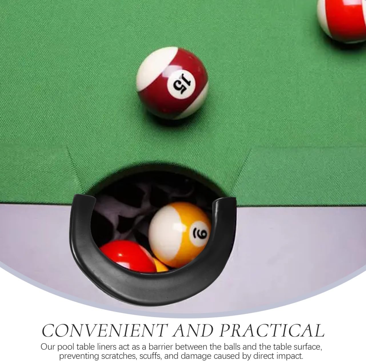Milisten Replaceable Pool Table Pocket Liners Set of 6 Durable Billiard Table Pocket Liners Small Snooker Hole Inserts Protective Pool Hole Liners Easy Installation