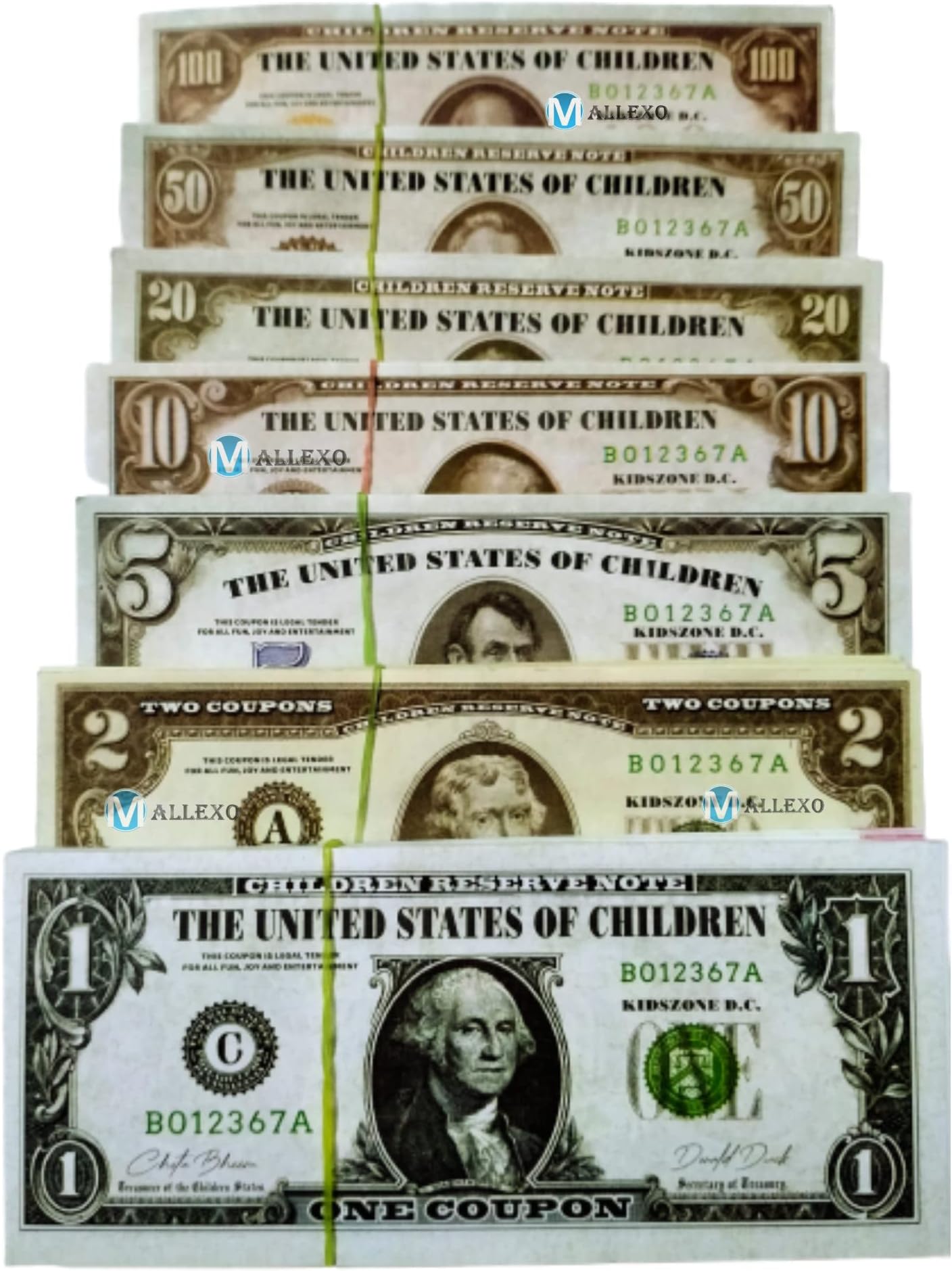 Dollar Money Toys for Kids 600Pcs Coupons 6 Design Doller Dummy Currency Notes for Boys Girls Learning and Education Baby Toys Money Multicolor Nakli Notes or Playing Fake Money Notes (Dollar)
