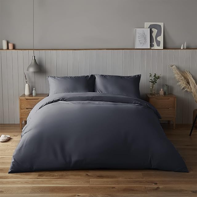 Silentnight Supersoft Collection Petrol Navy Duvet Cover Set. Super Soft and Snuggly Easy Care Duvet Cover Quilt Bedding Set - Single (135cm x 200cm) + 1 Matching Pillowcase