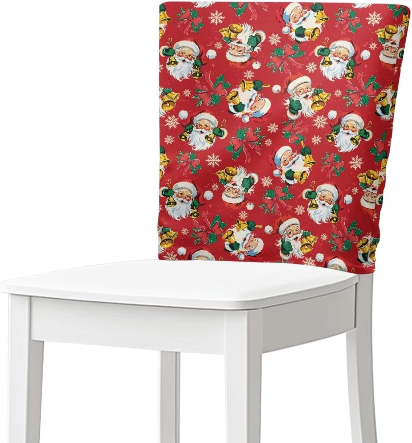 Talayituse Christmas Tree Knit Star Print Chair Back Covers for Dining Chairs Chair Covers Set Removable Kitchen Chairs Slipcover Protector for Holiday Dining Party Decor Christmas Decor, 6 Pack