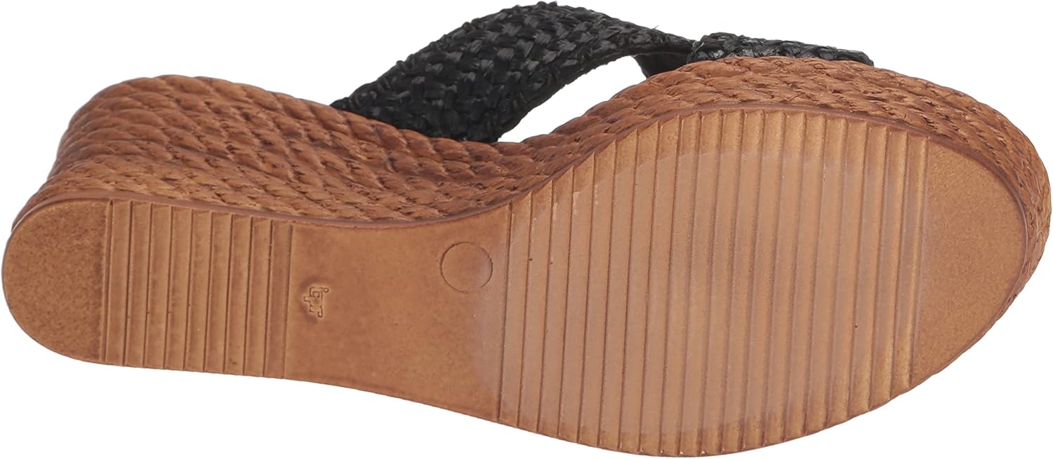 Bella Vita Made in Italy Women's Geo-italy Wedge Heeled Sandal, Black, 9 - Image 4