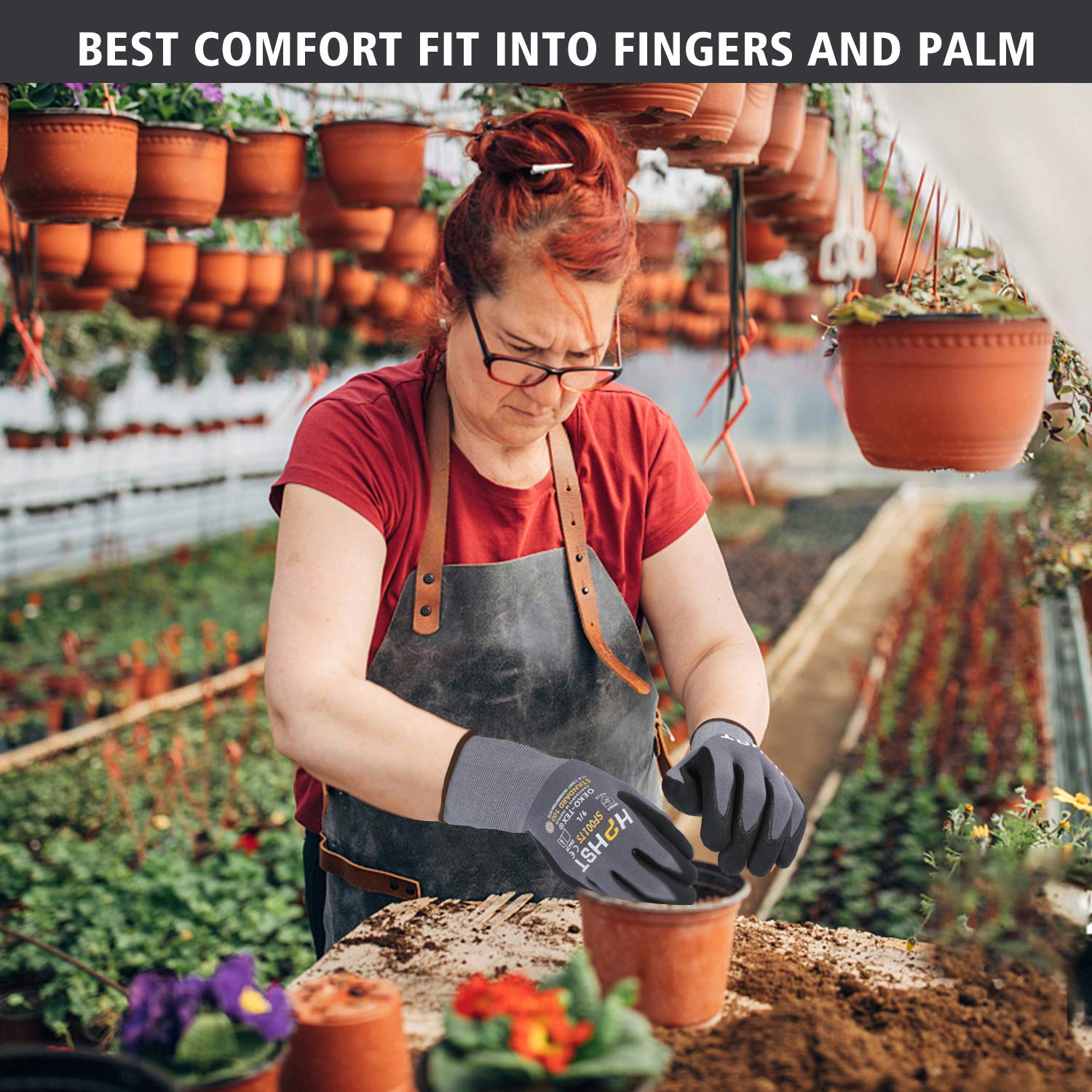 Arbeitshandschuhe - HPHST SF001TS Handschuhe 12 Paar Montagehandschuhe für Damen und Herren Gloves Ergonomisches Design Smart Touch Gartenhandschuhe Größe 9/L